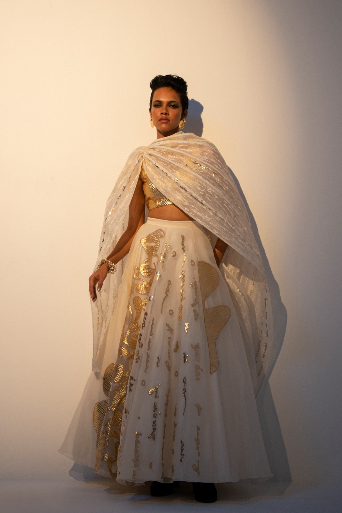 Cursive Lehenga Set