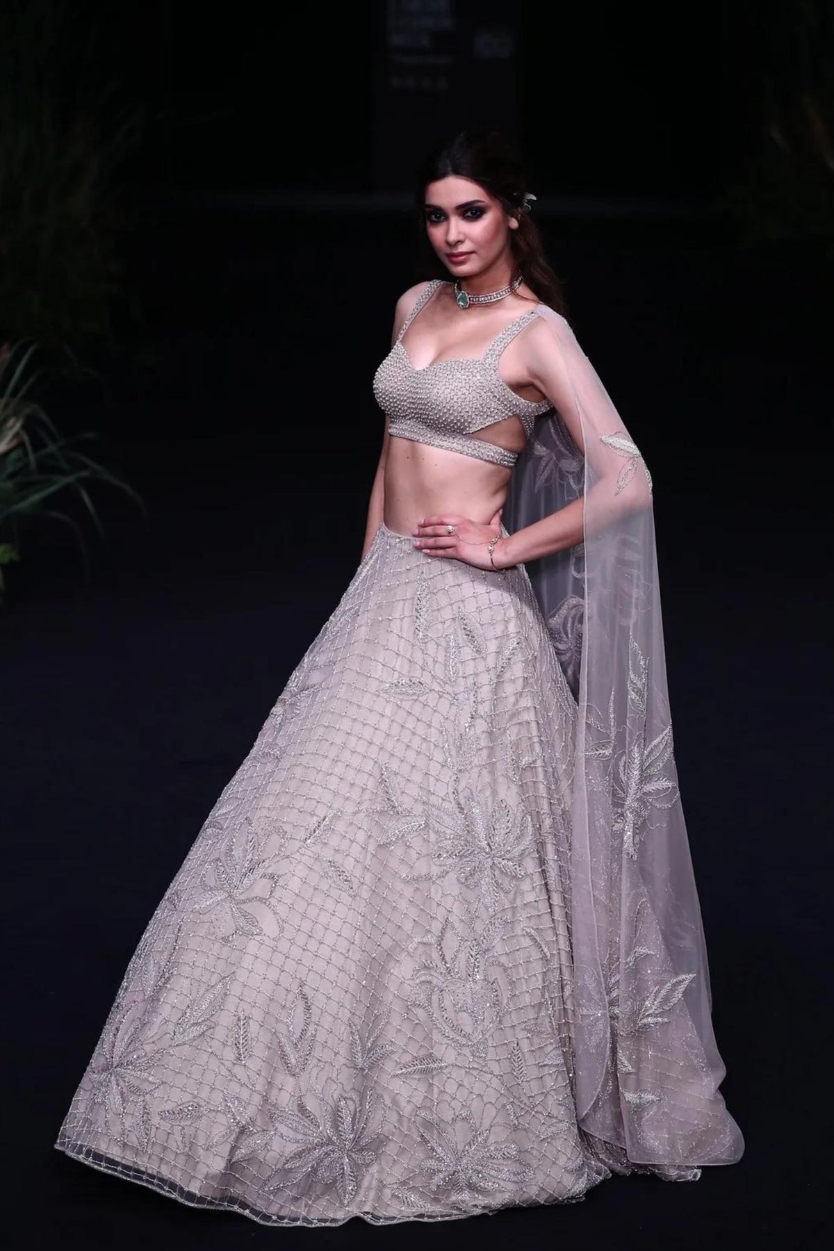 Vanna Lehenga Set in Champagne