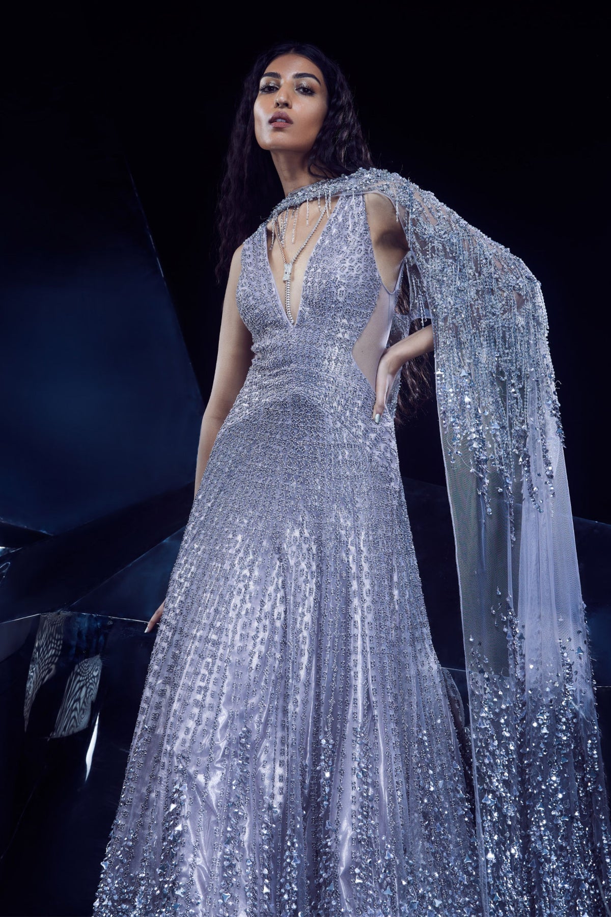 Carme Rose Steel Gown