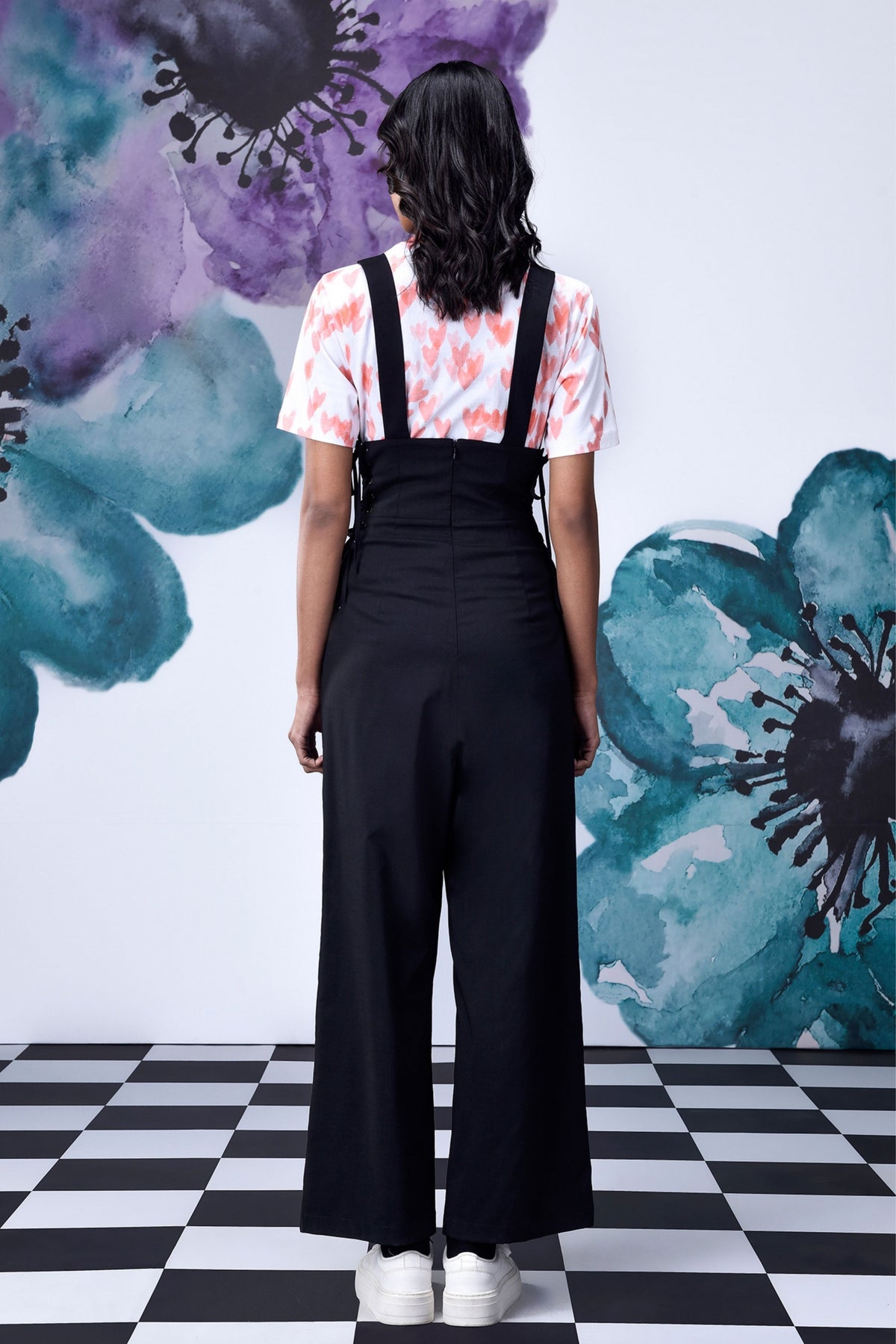 Highwaist Laceup Overalls