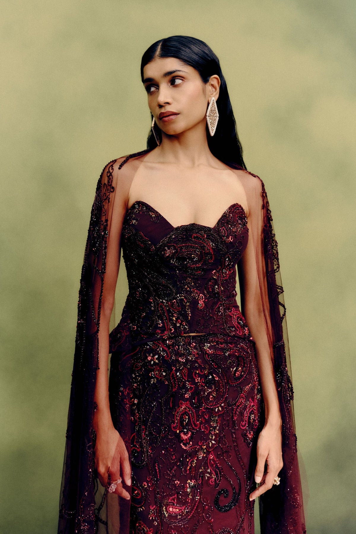 Gilded Carmine Skirt Set