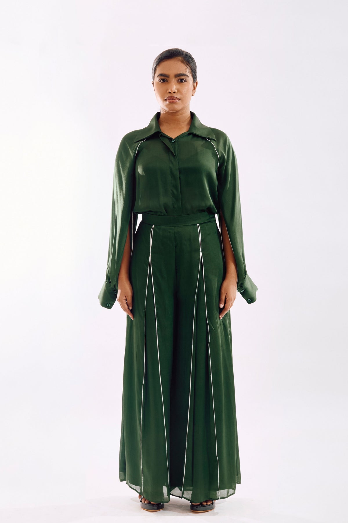 Green Panneled Co-ord Set