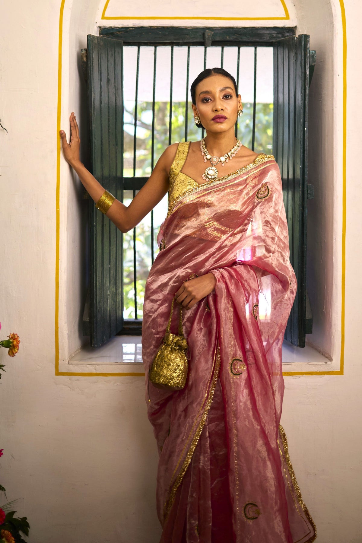 Eloise Pink Saree Set