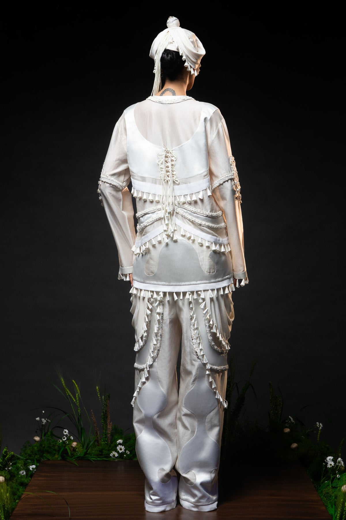 Ivory Patchwork Jacket Set
