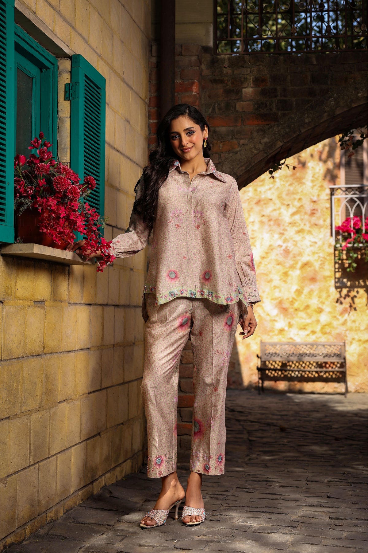 Mughal Co-Ord Set in Dusty Pink