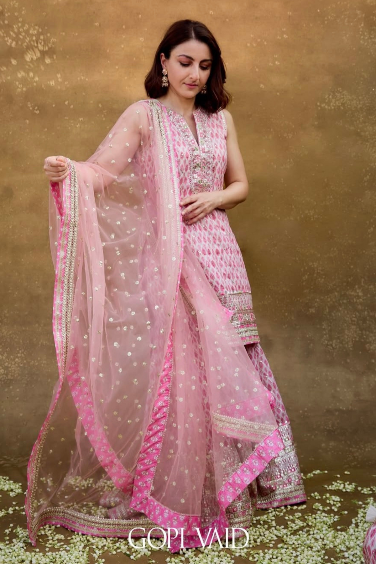Soha Ali Khan in Dhruvi Sharara Set