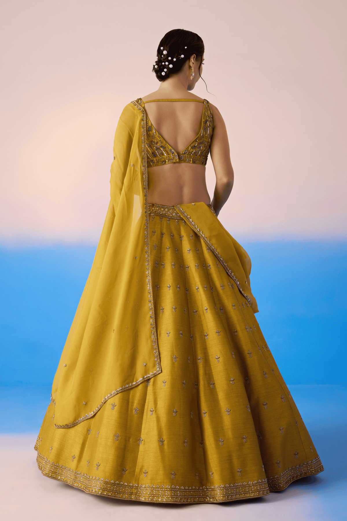 Mustard Lehenga Set