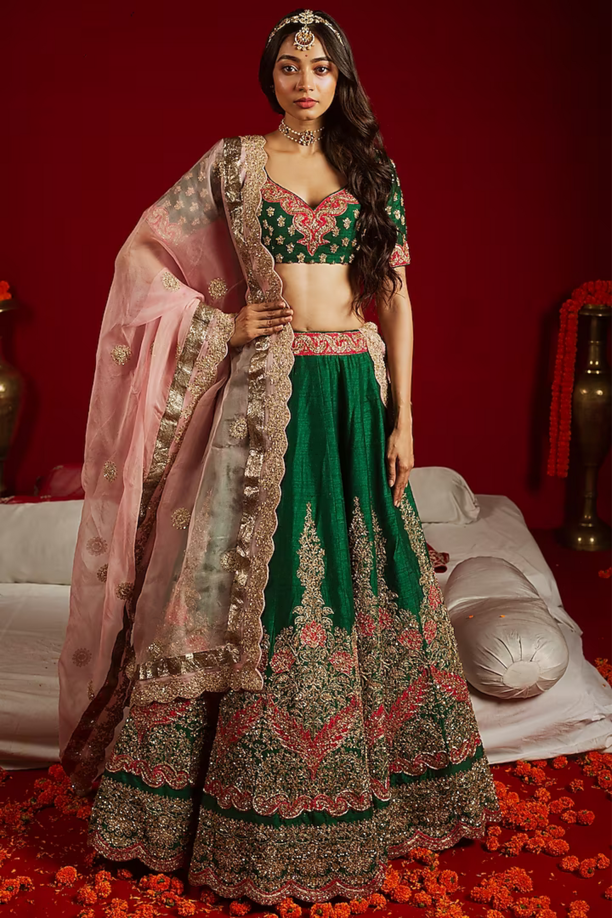 Green Lehenga Set