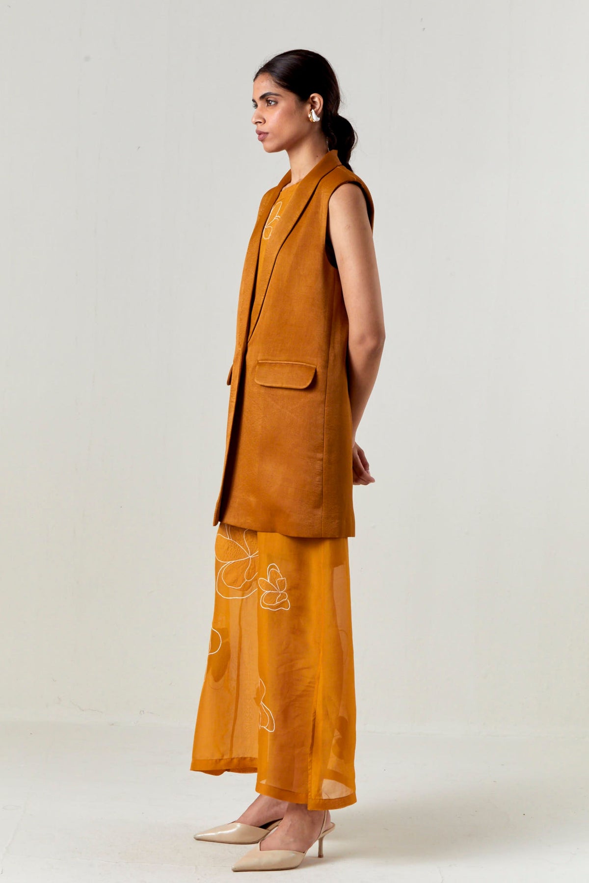 Collared Waist Coat Set