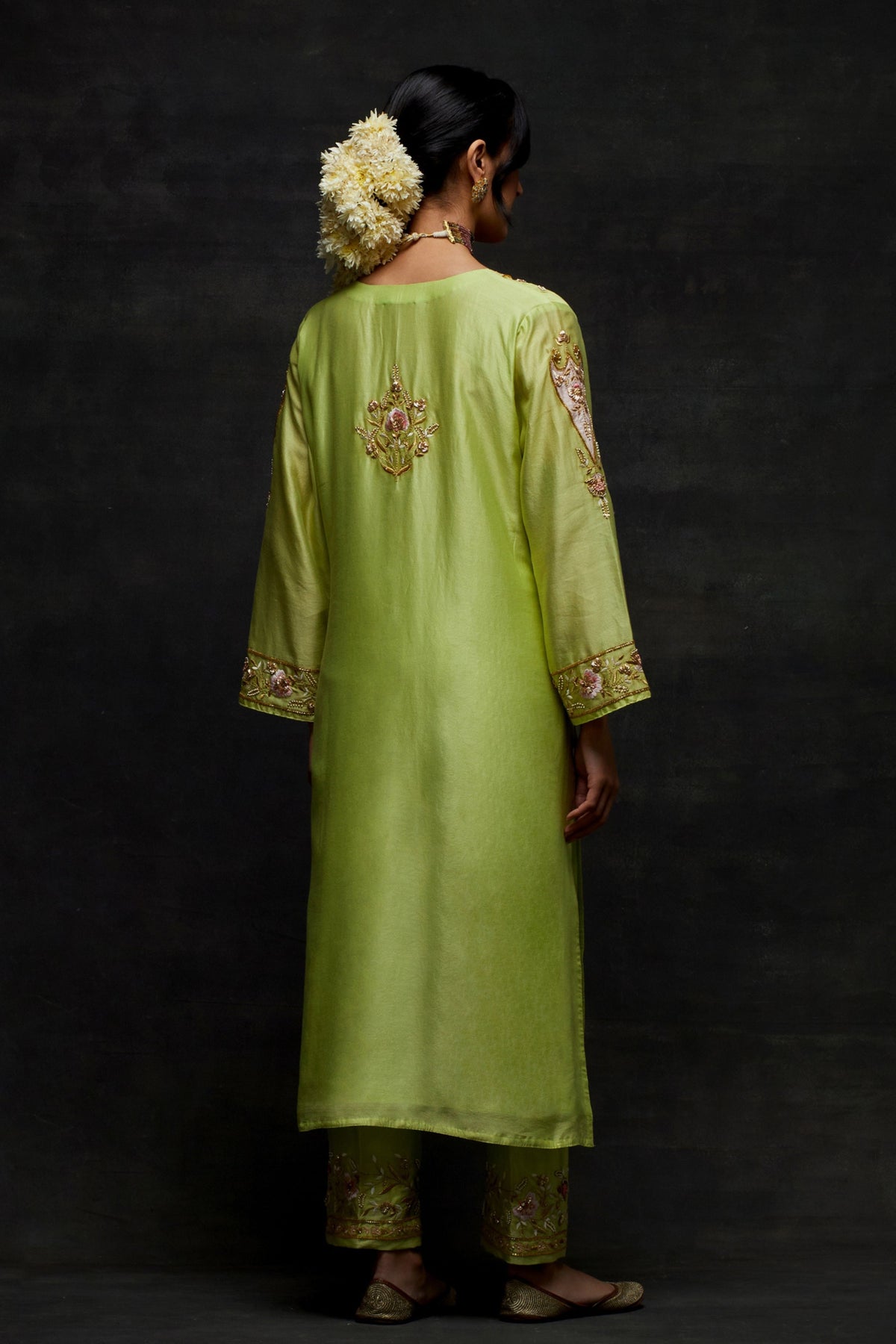 Green Yoke Kurta Set