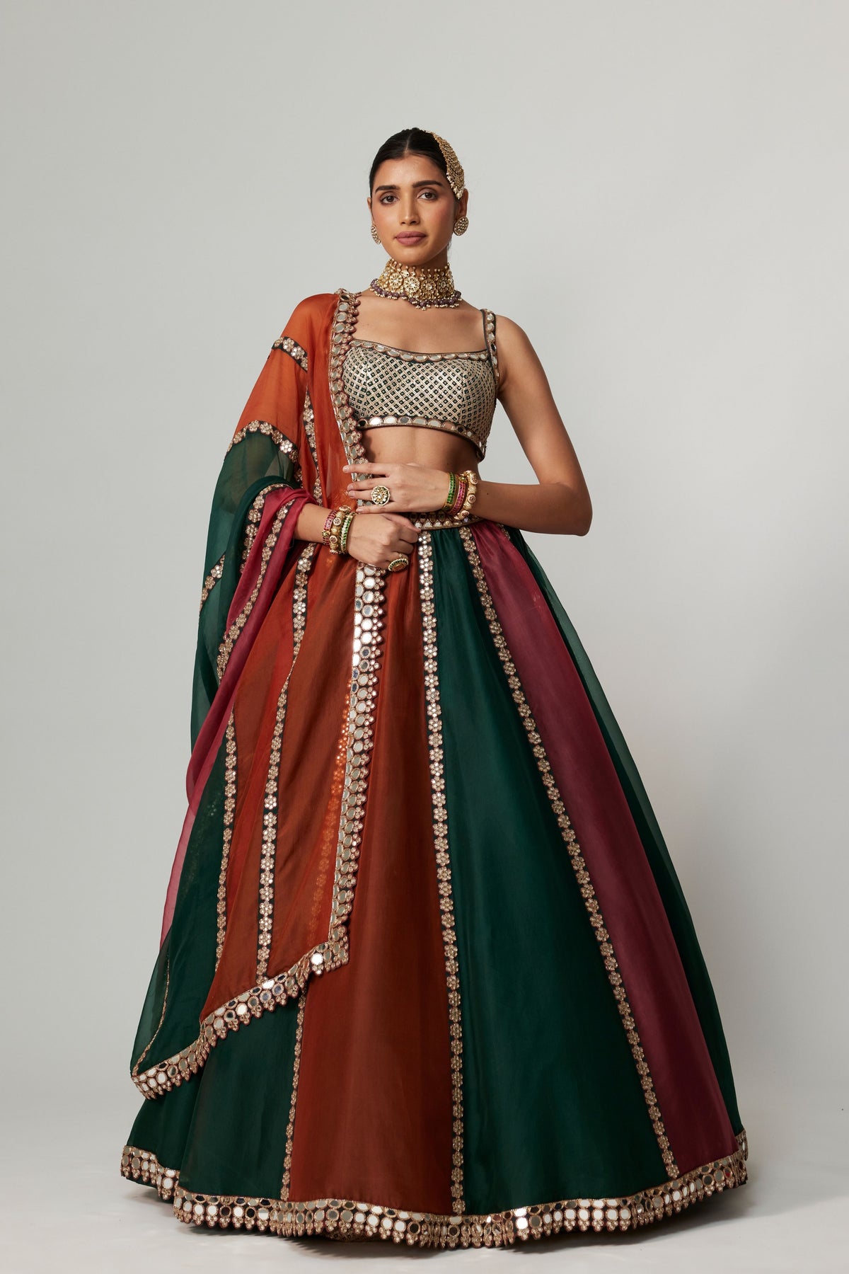 Cranberry Multicolor Lehenga Set