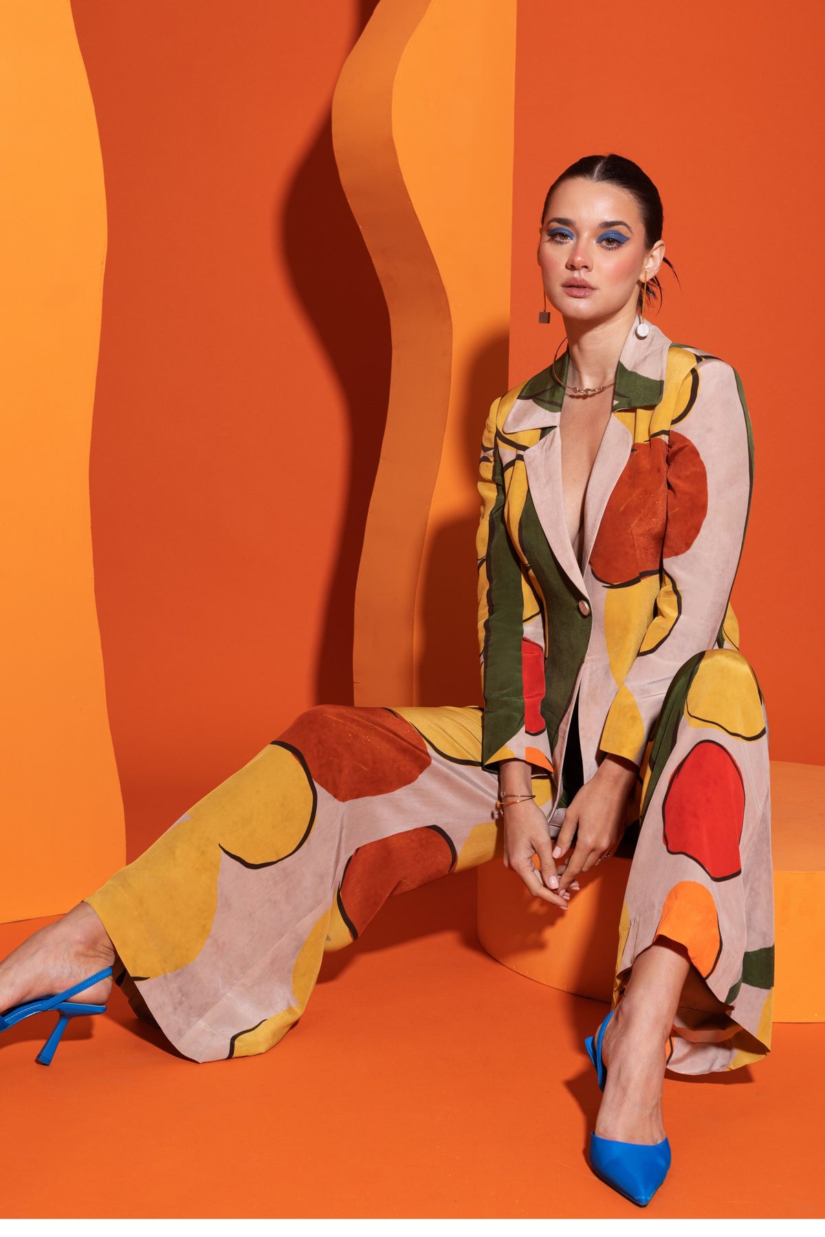 Artistic Printed Blazer Set