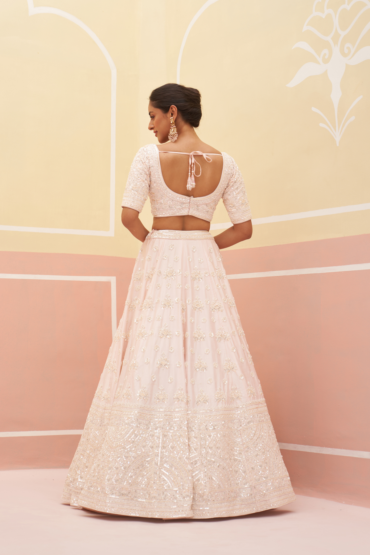 Blush Pink Silk Lehenga Set