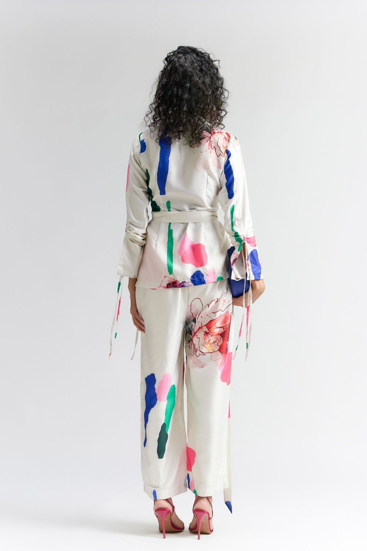 Colour Splash Printed Blazer Set