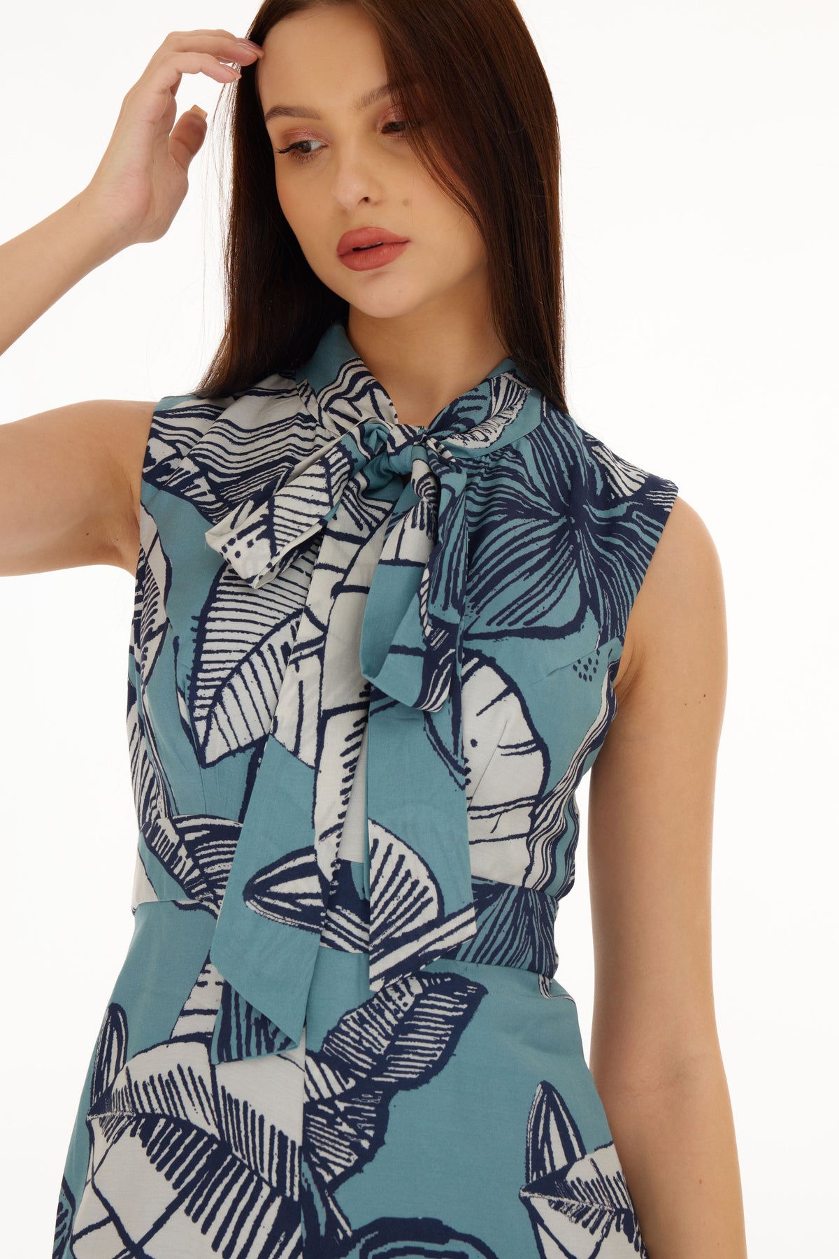 Blue and White Floral Jumpsuit