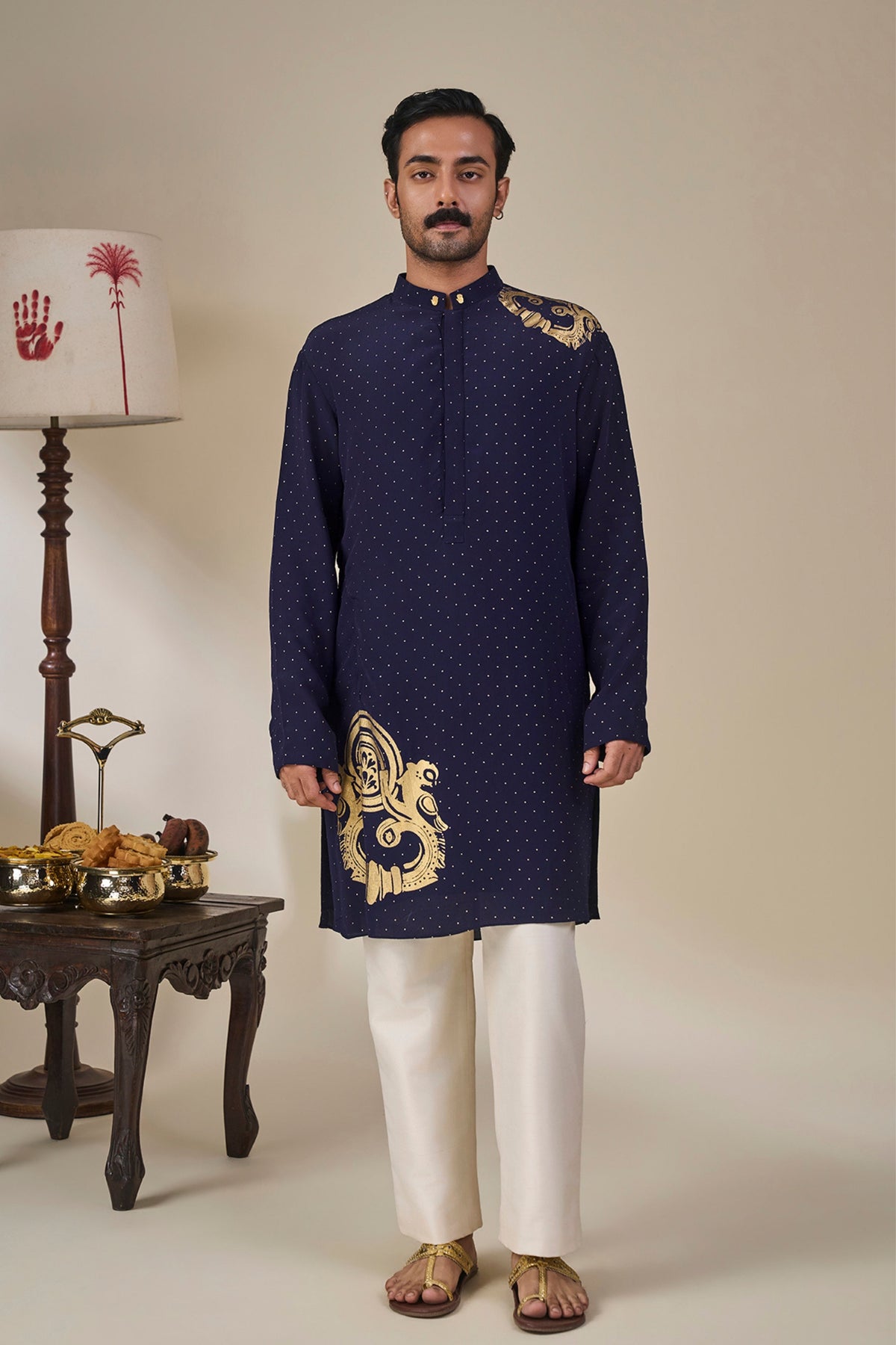 Midnight Blue Astral Arch Kurta Set