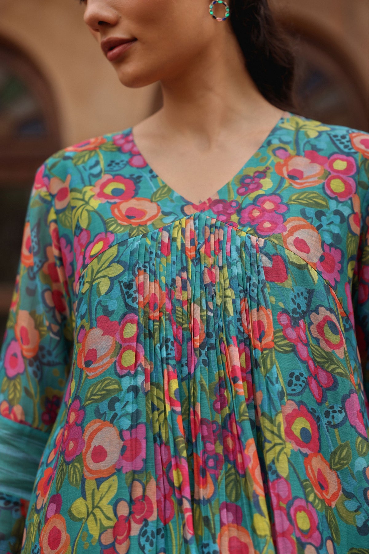 Teal Bloom Kurta Set