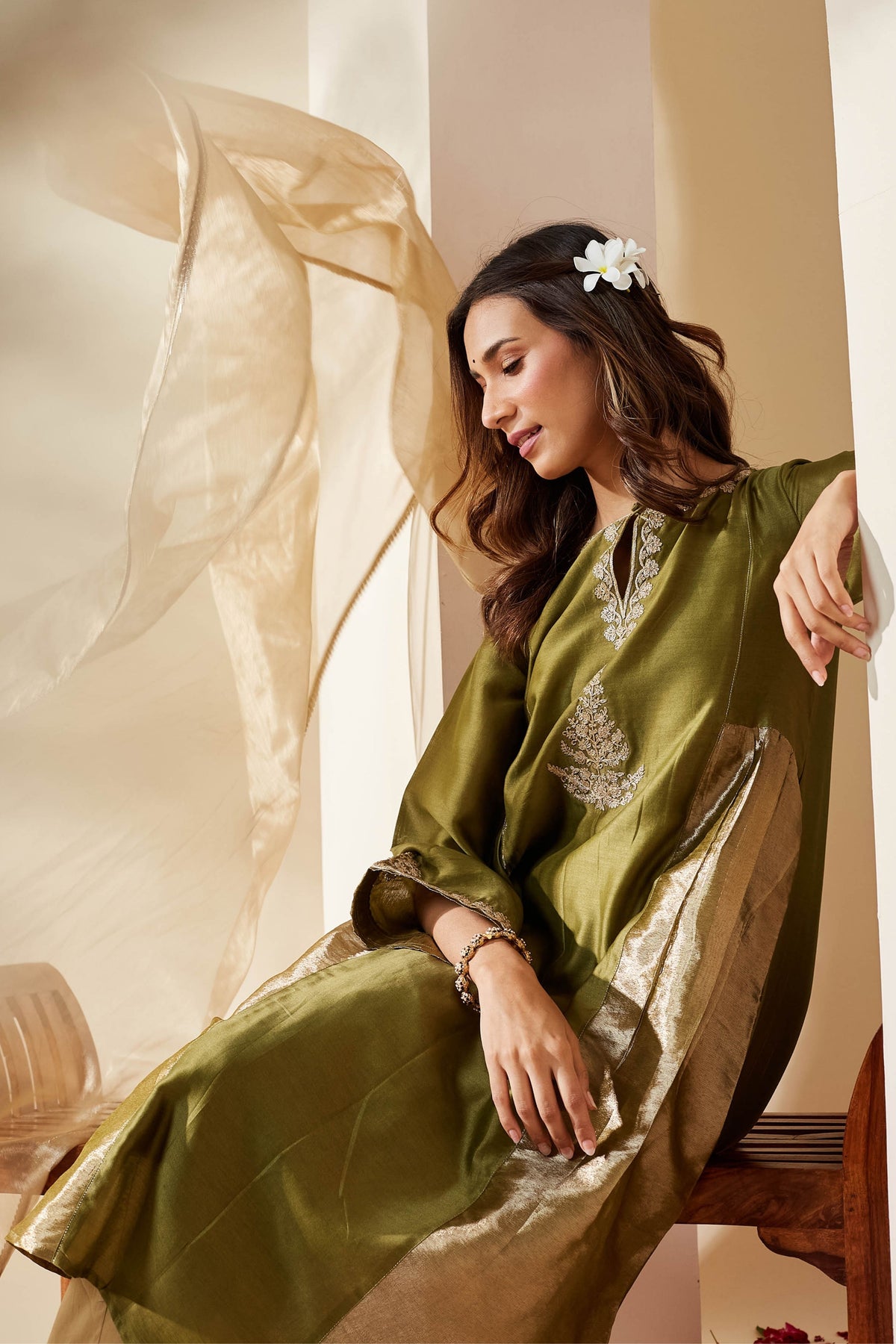 Olive Green Mehreen Kurta Set
