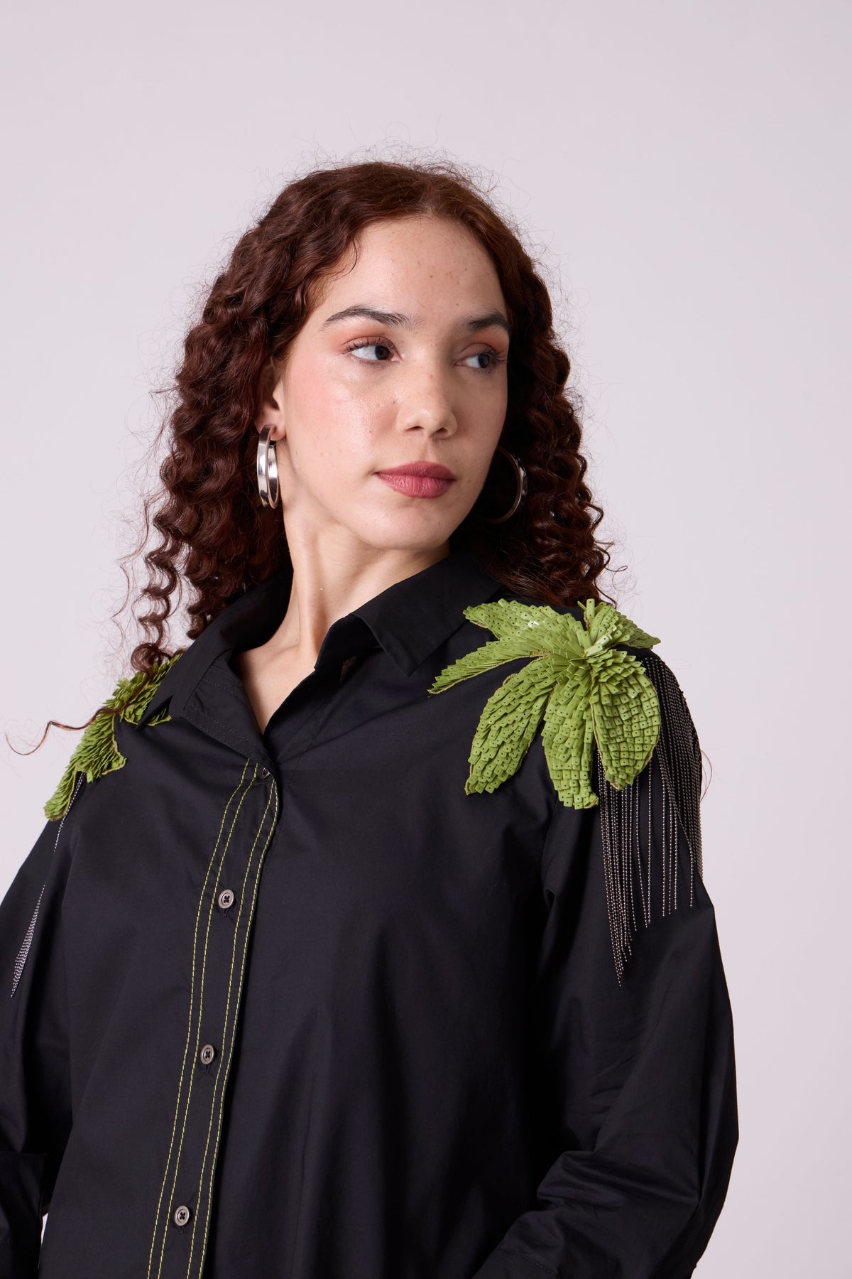 Jules Applique Black Shirt