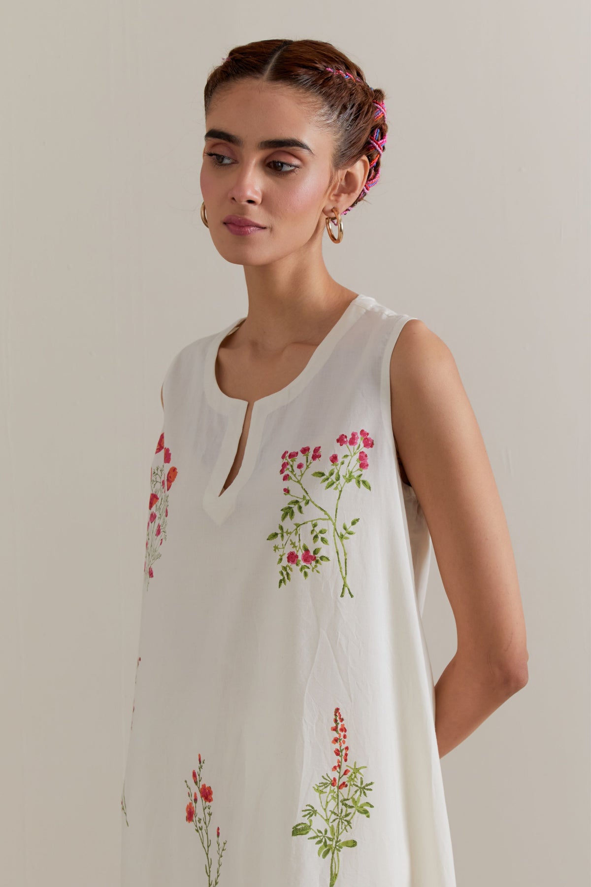 Pink Green Aline Kurta Set