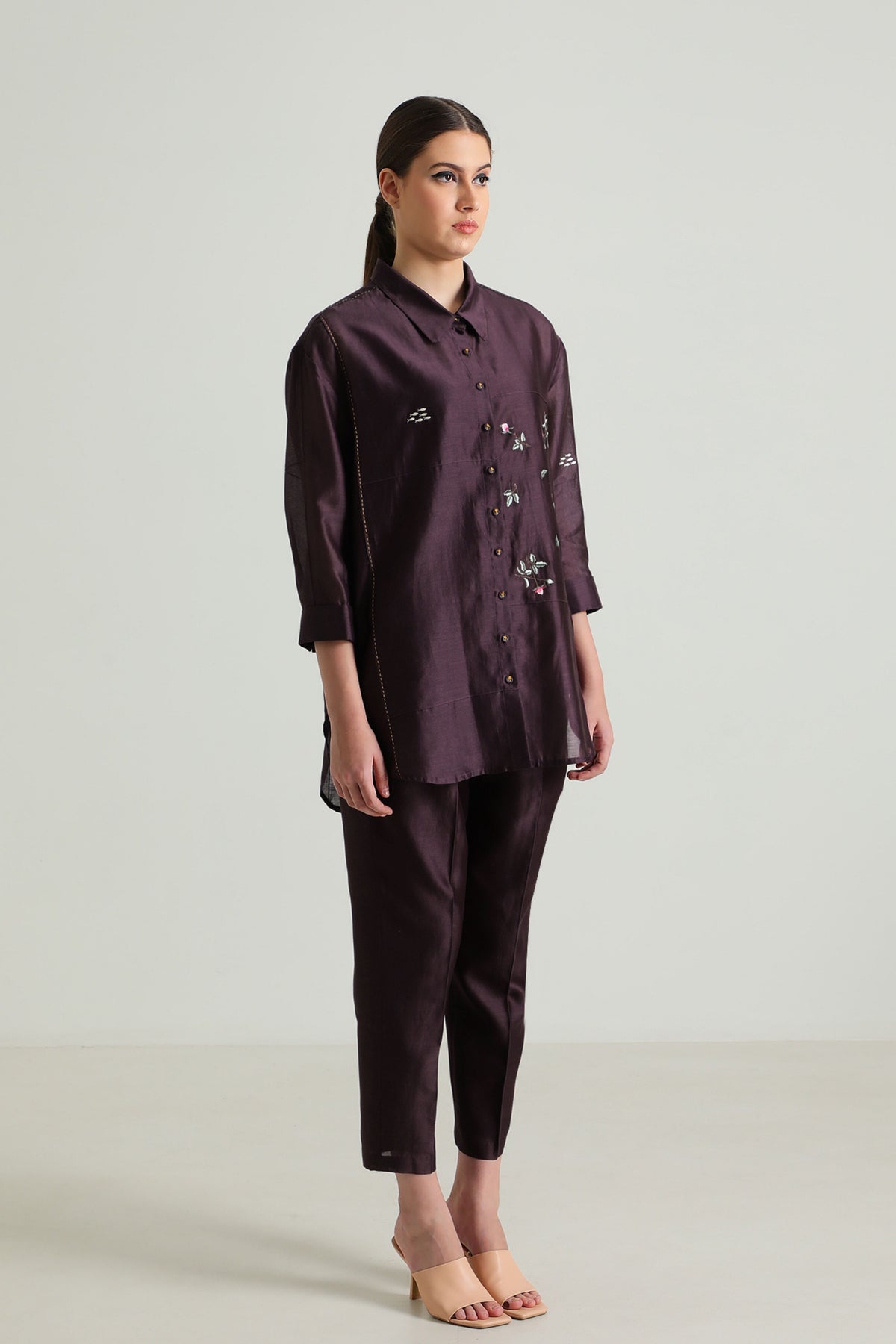Lavender Shirt and Pant Set