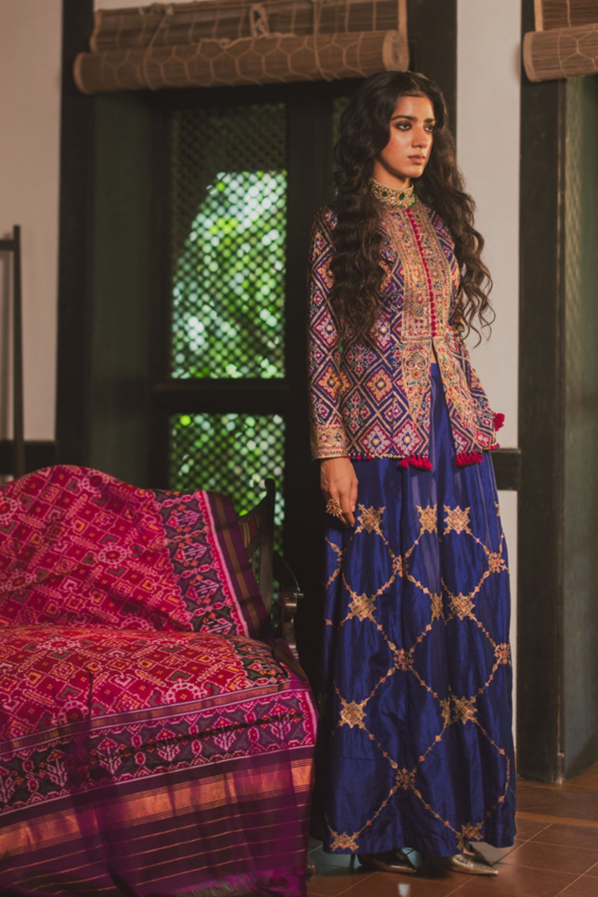 Payal Blue Jacket Set