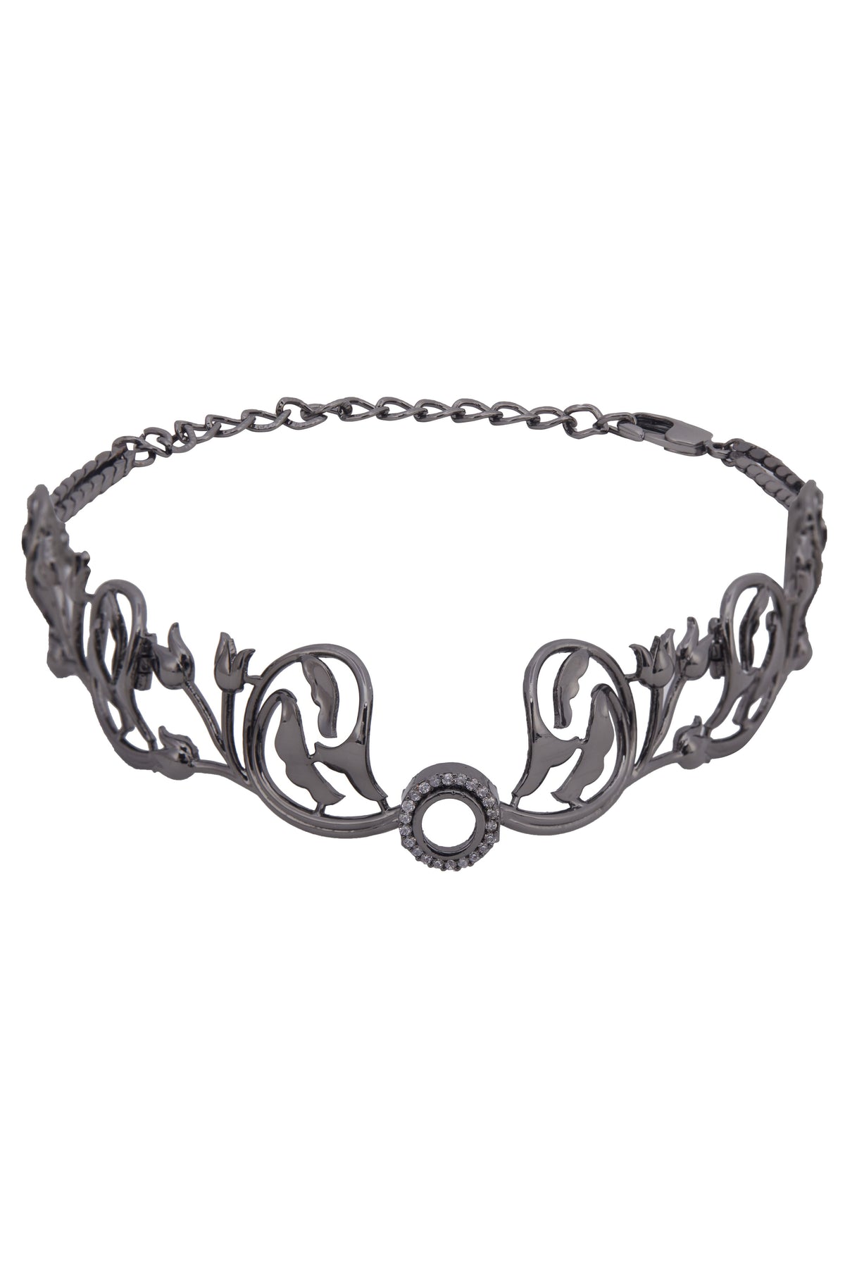Gun metal persephone choker