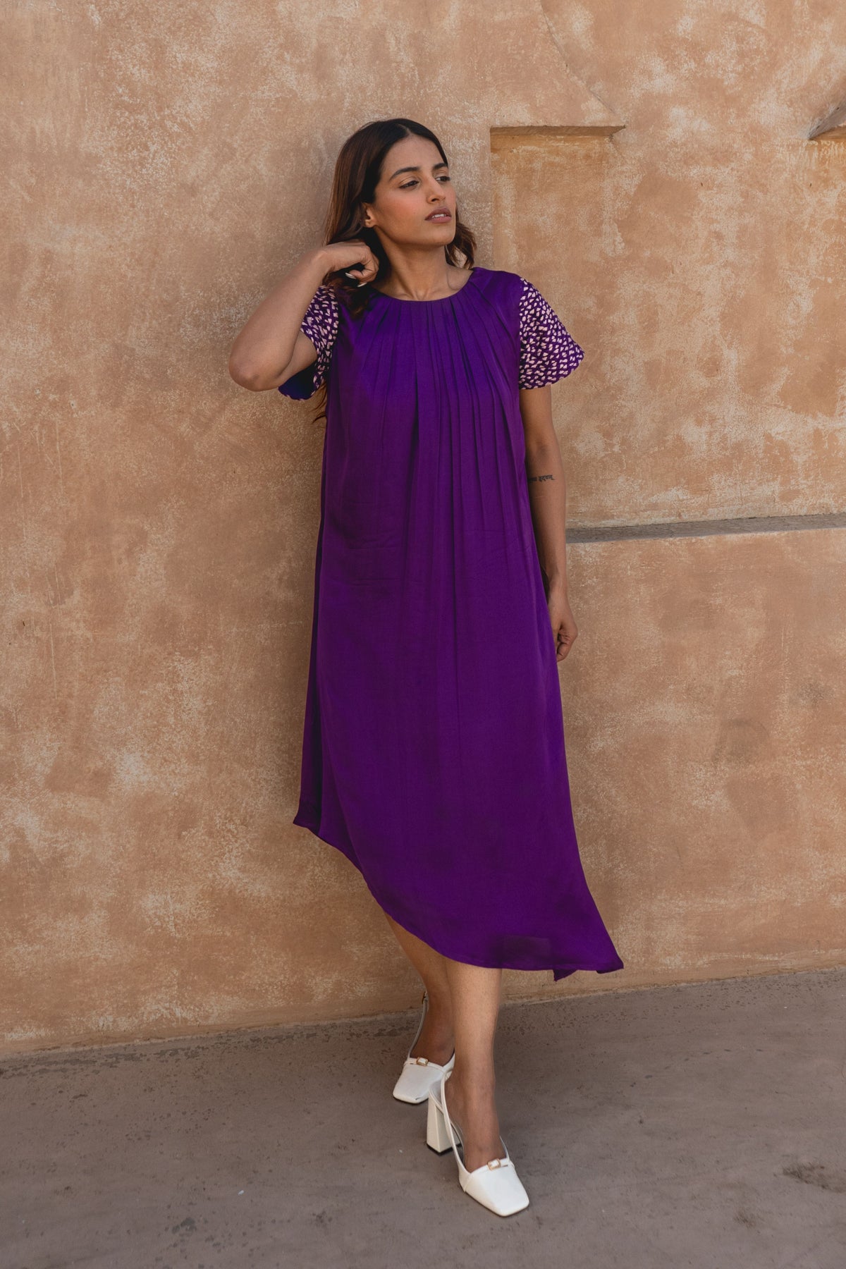 Purple-pink Midi Dress
