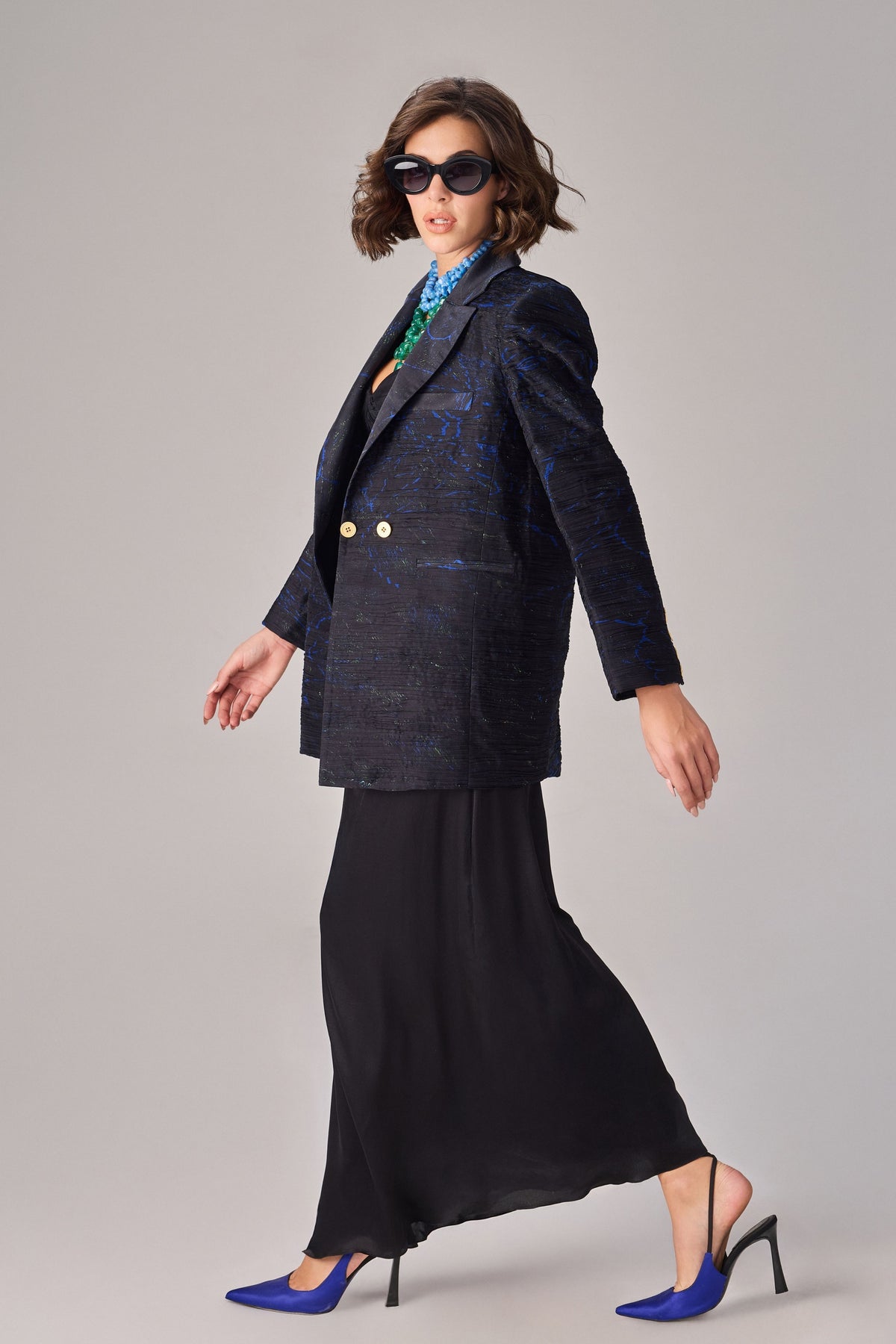 Black Scratch Flower Kellie Blazer