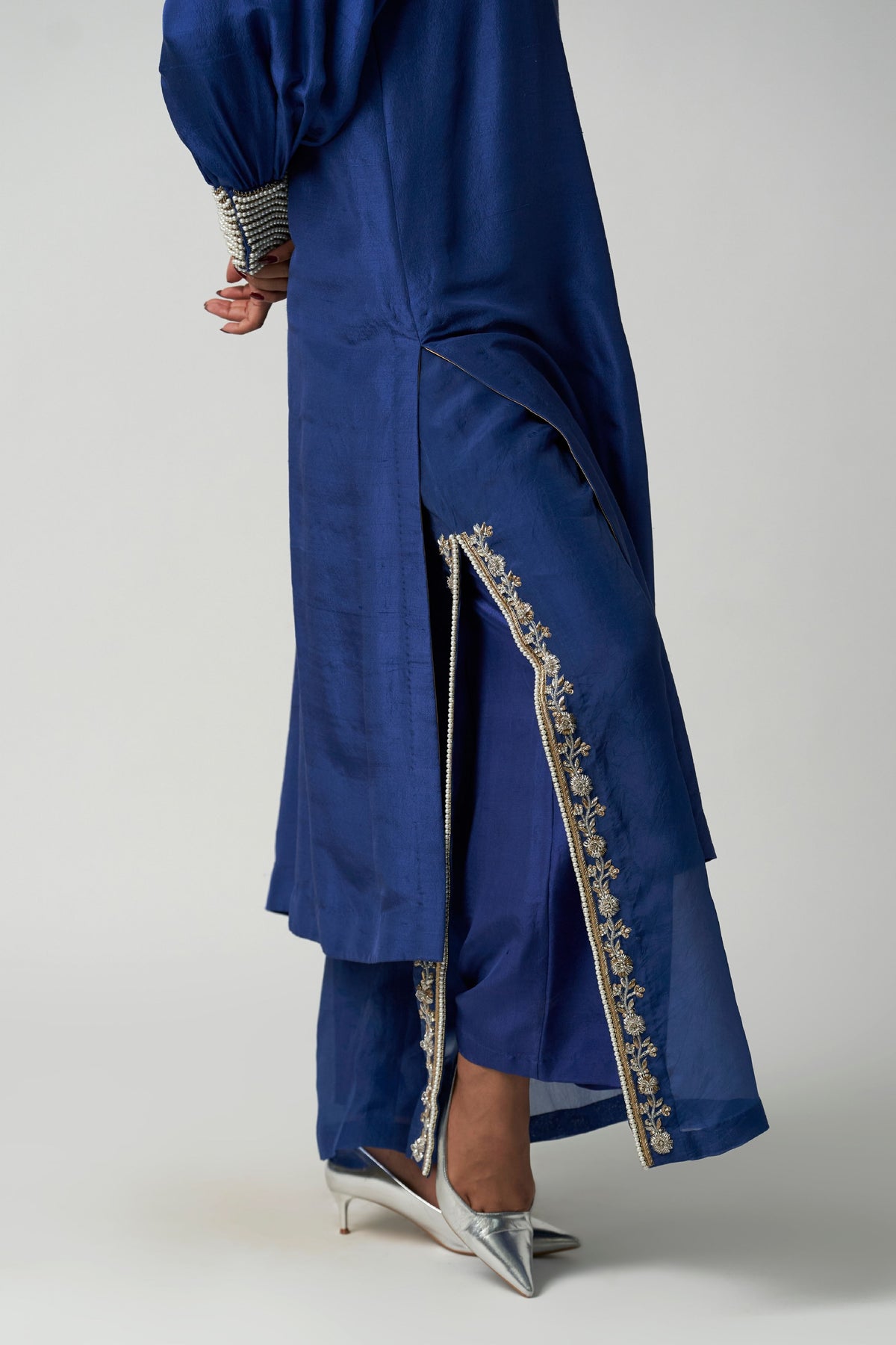Sapphire Pearl Silk Kurta