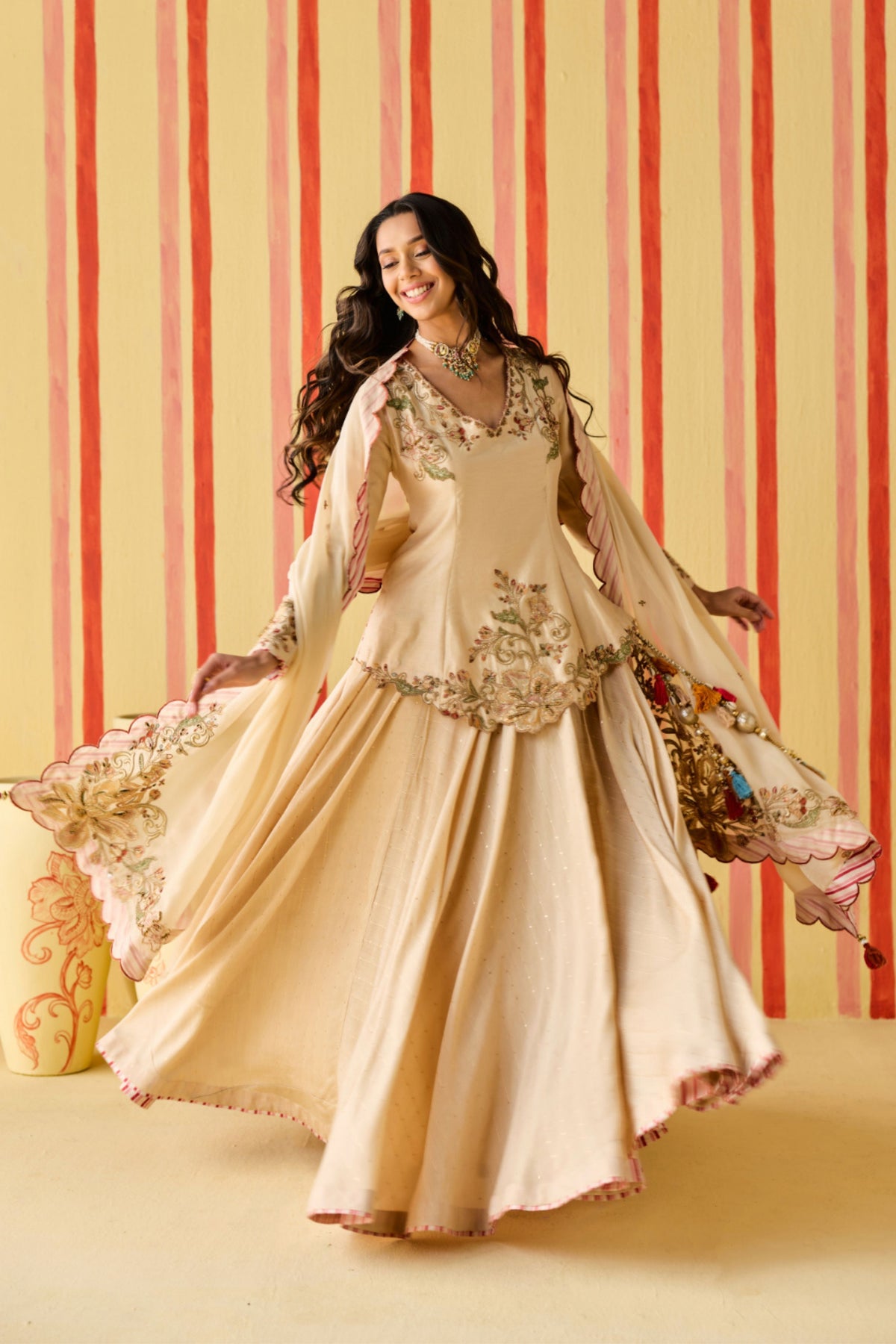 Sitara Tussar Lehenga Set