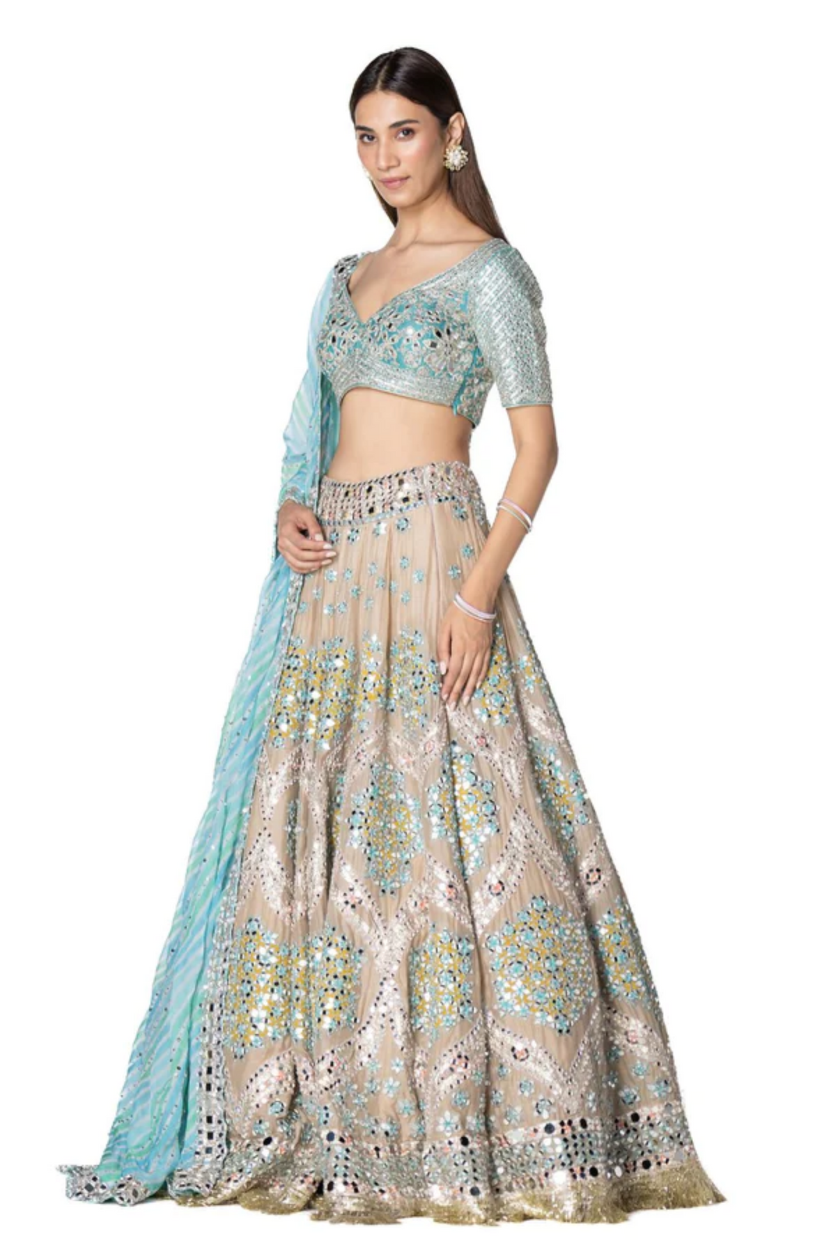 Geometric Patterned Lehenga Set