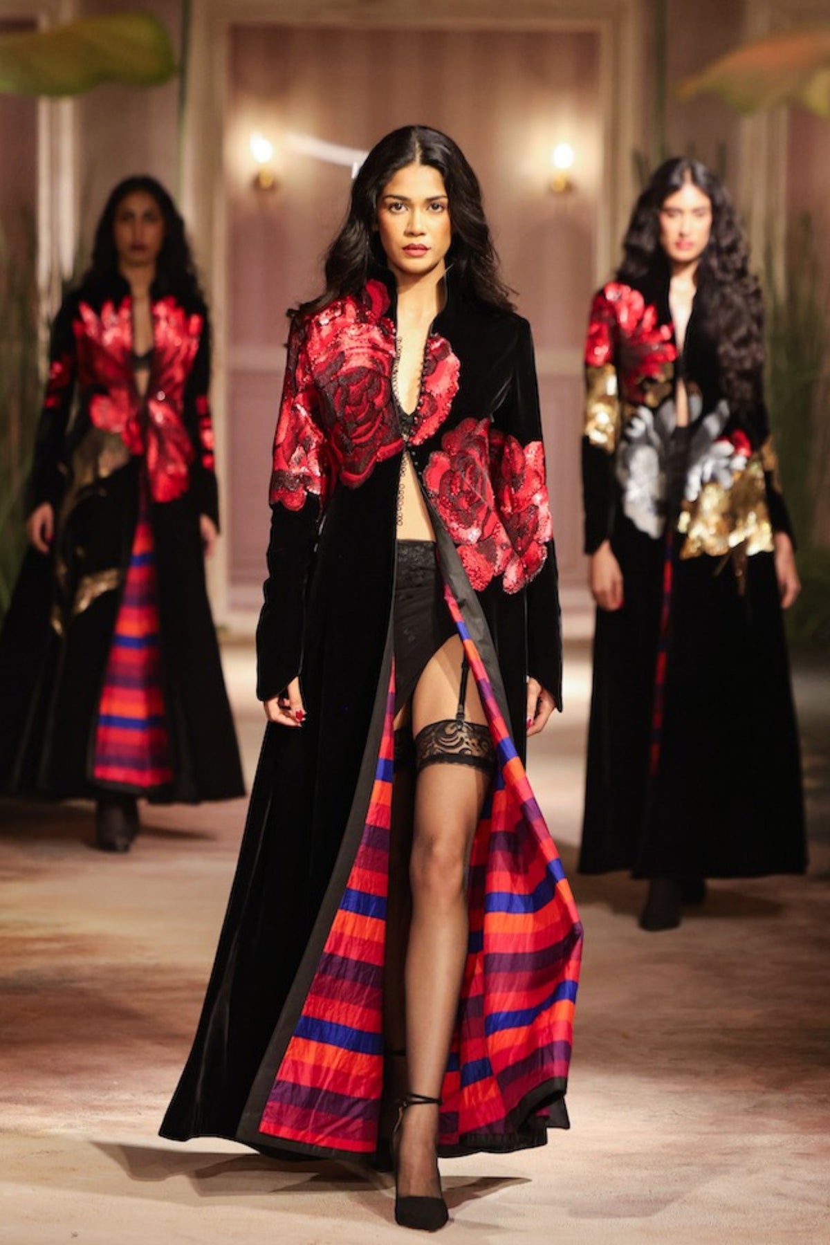 Red Black Embroidered Jacket