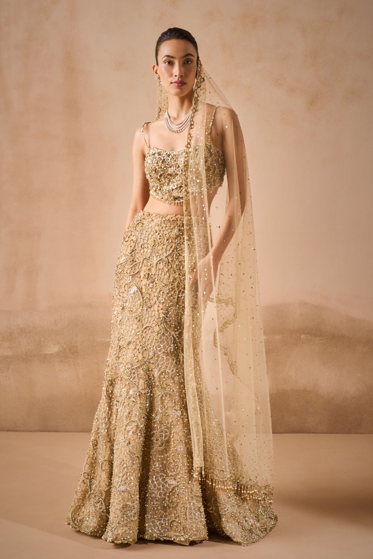Gold Flare Lehenga Set