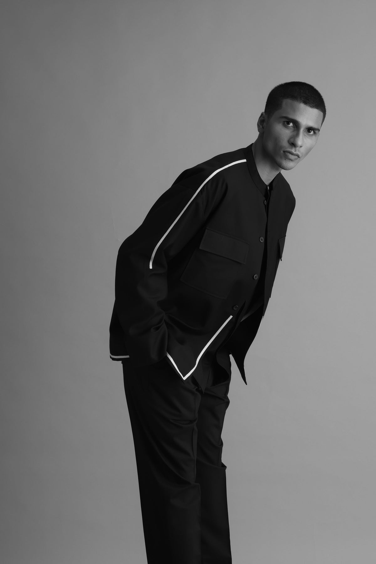 Black Jacket With Shirt and Pant
