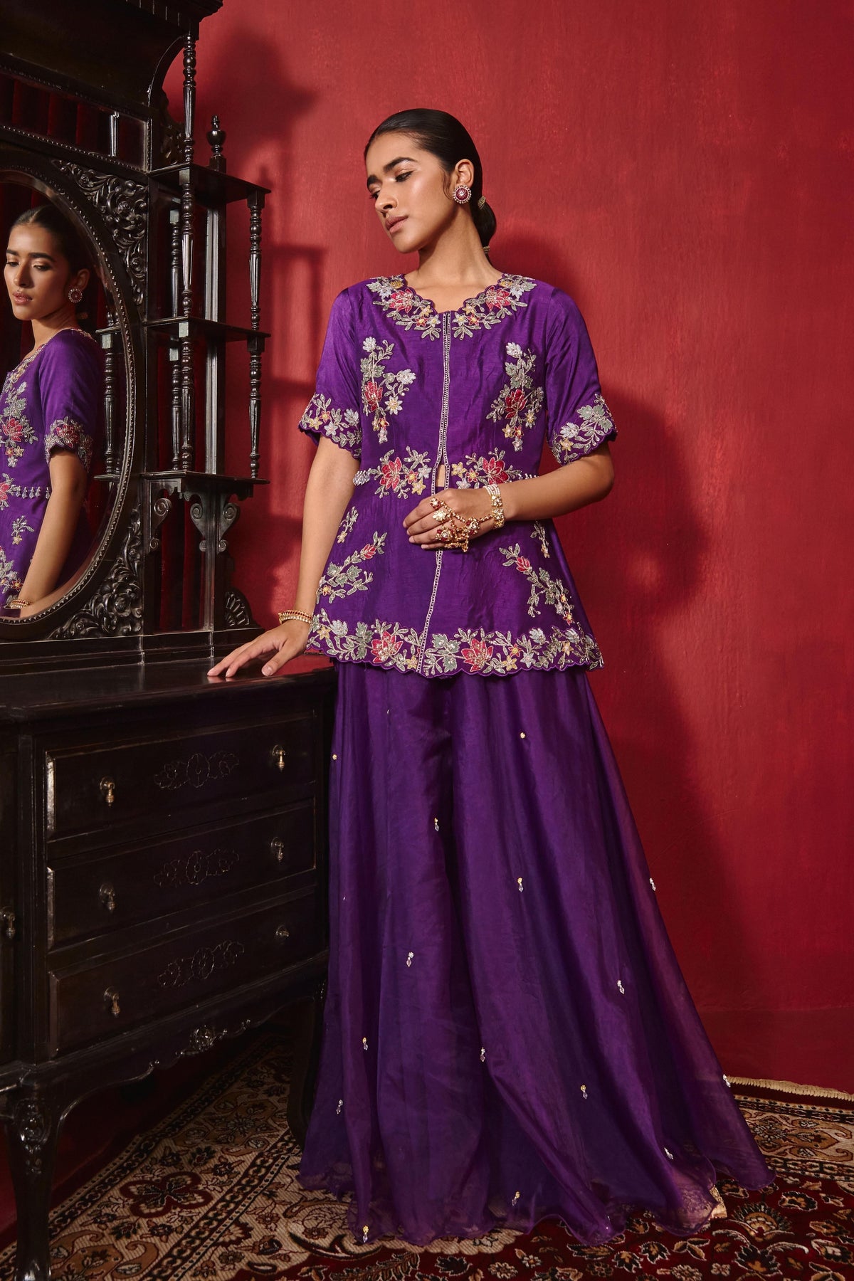 Purple Urvi Jacket Set