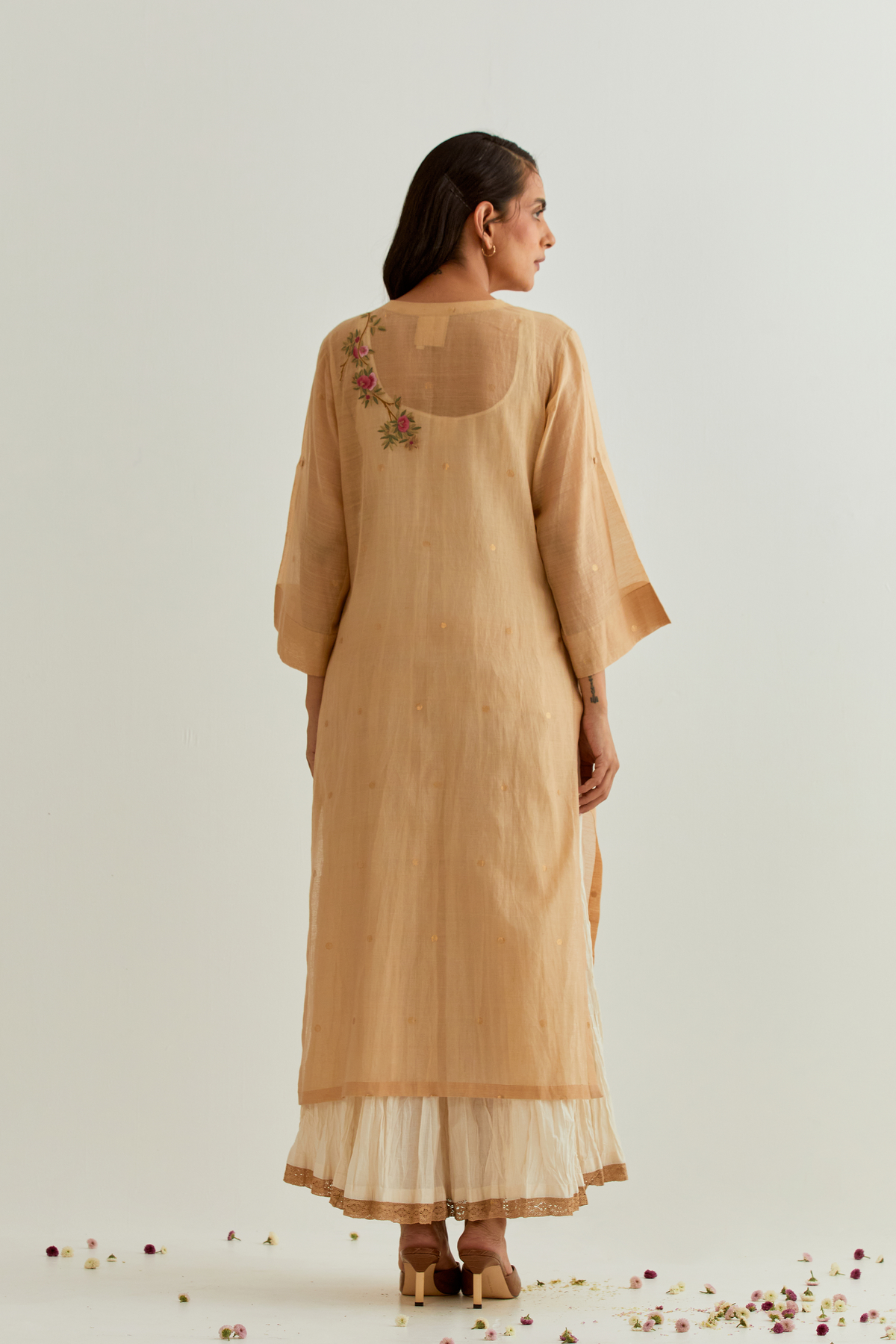 Chanderi Beige Kurta Set