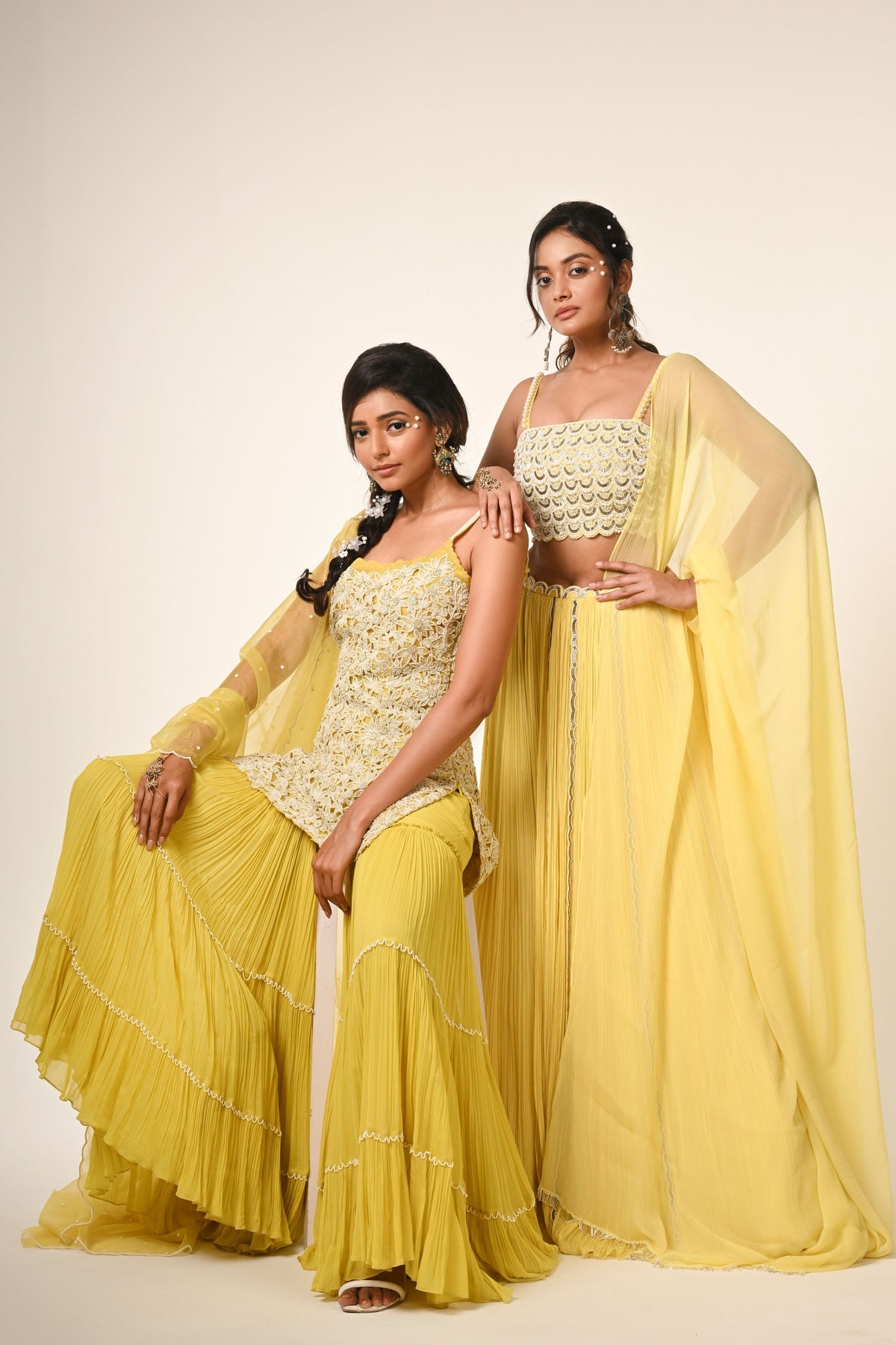 Floral Cutwork Sharara Set