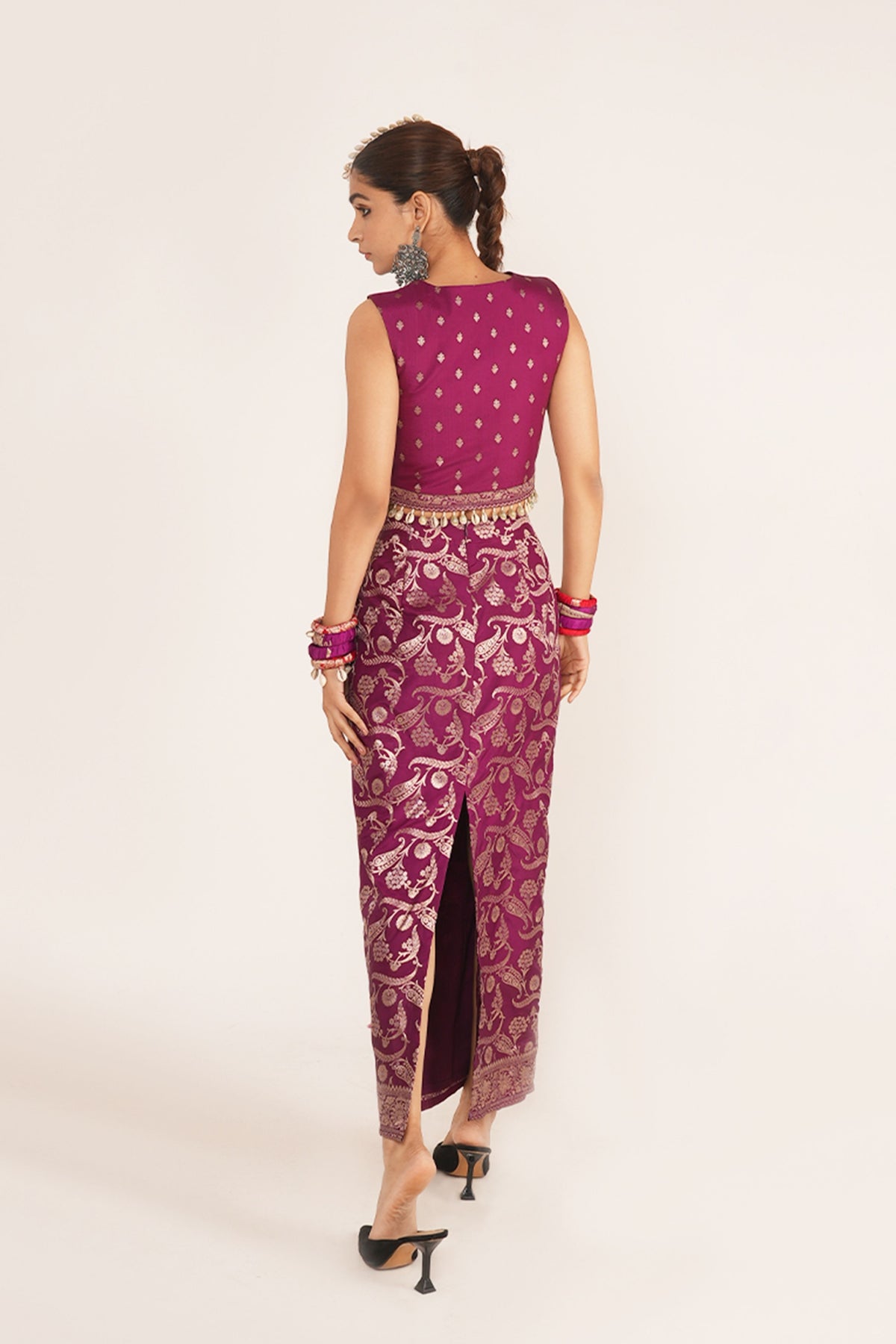 Amyra Purple Skirt Set