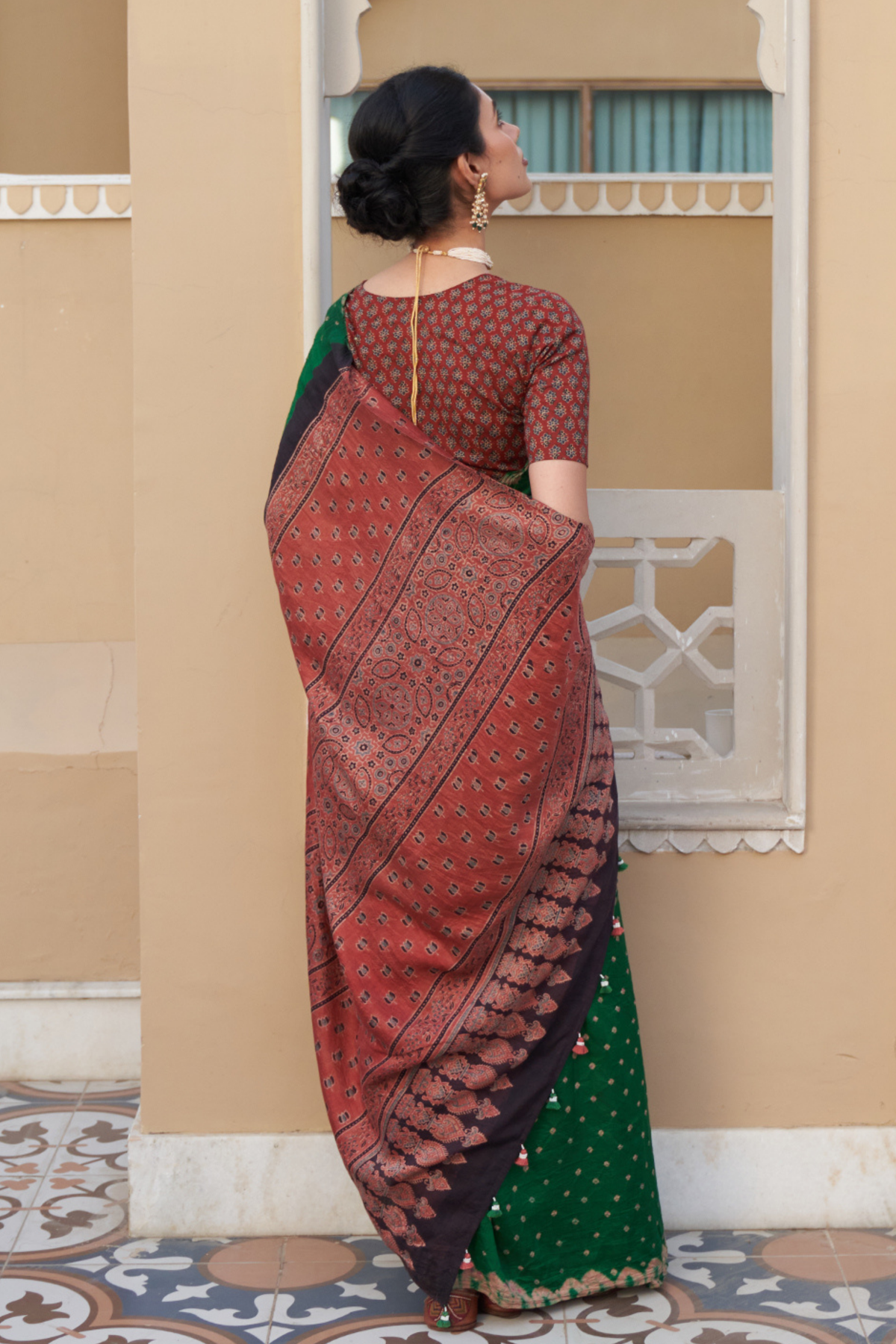 Revati Green Saree