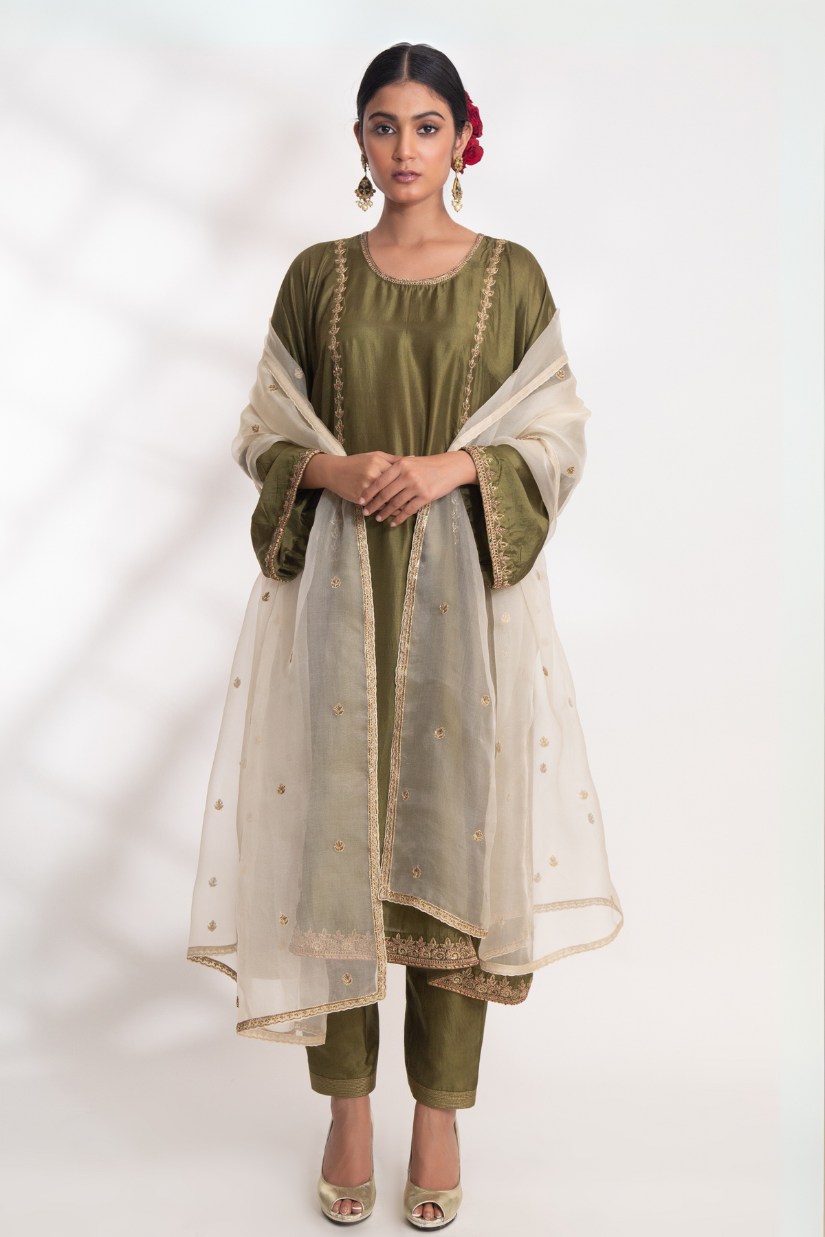 Henna Green Aavya Kurta Set