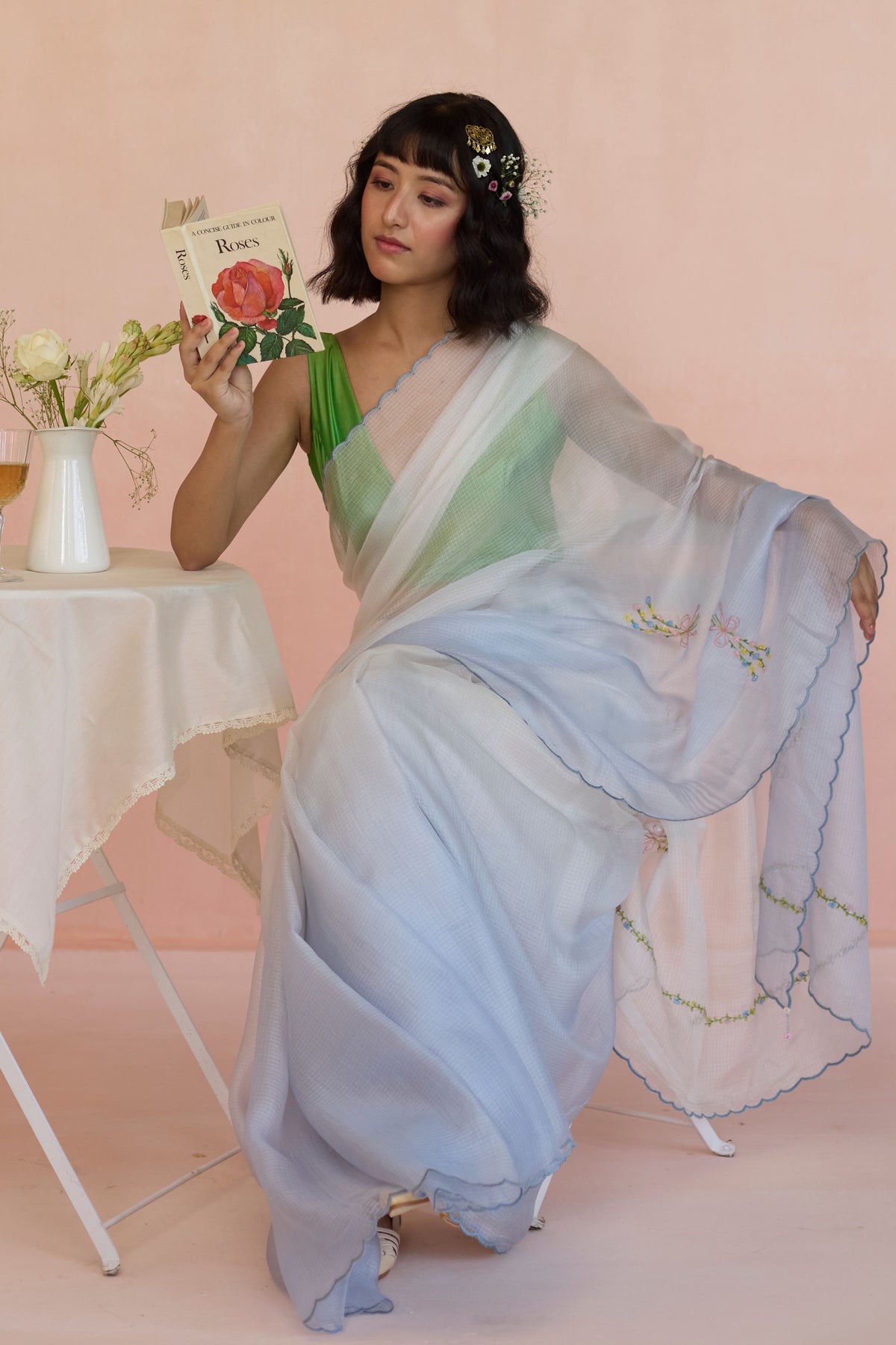 Blue Ombre Silk Saree