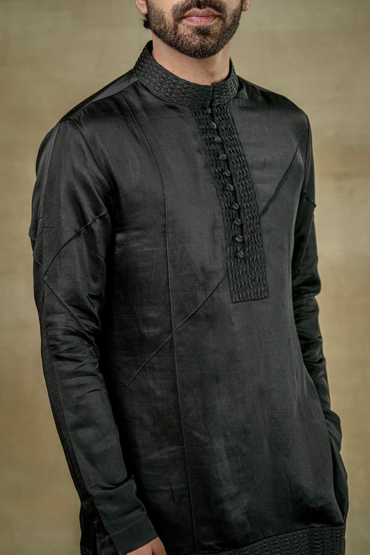 Black Short Kurta Set