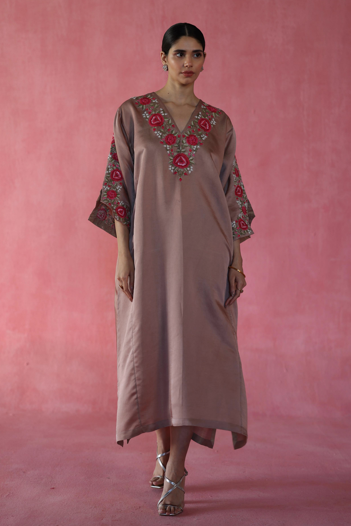 Beige Sheermal Kaftan