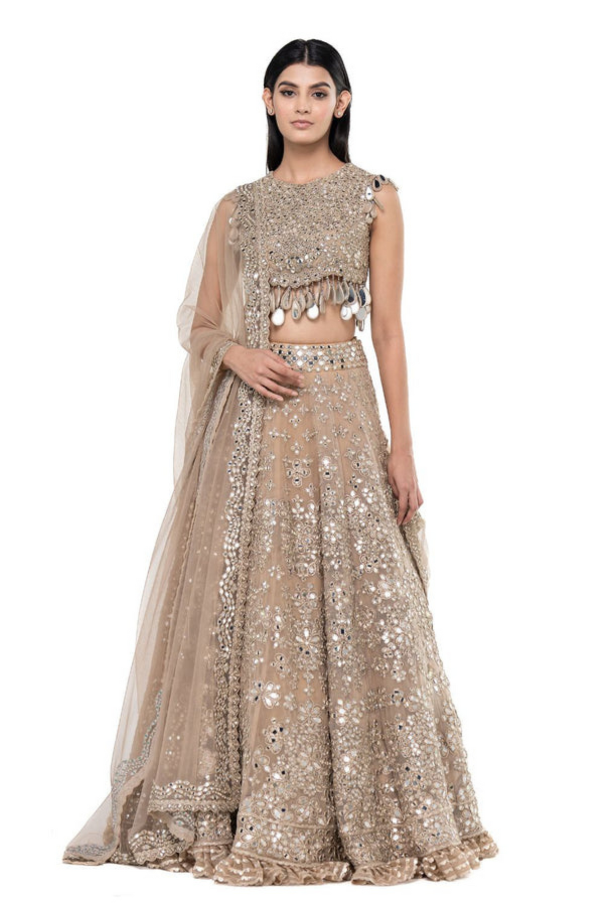 Mirror Embelished Lehenga Set.
