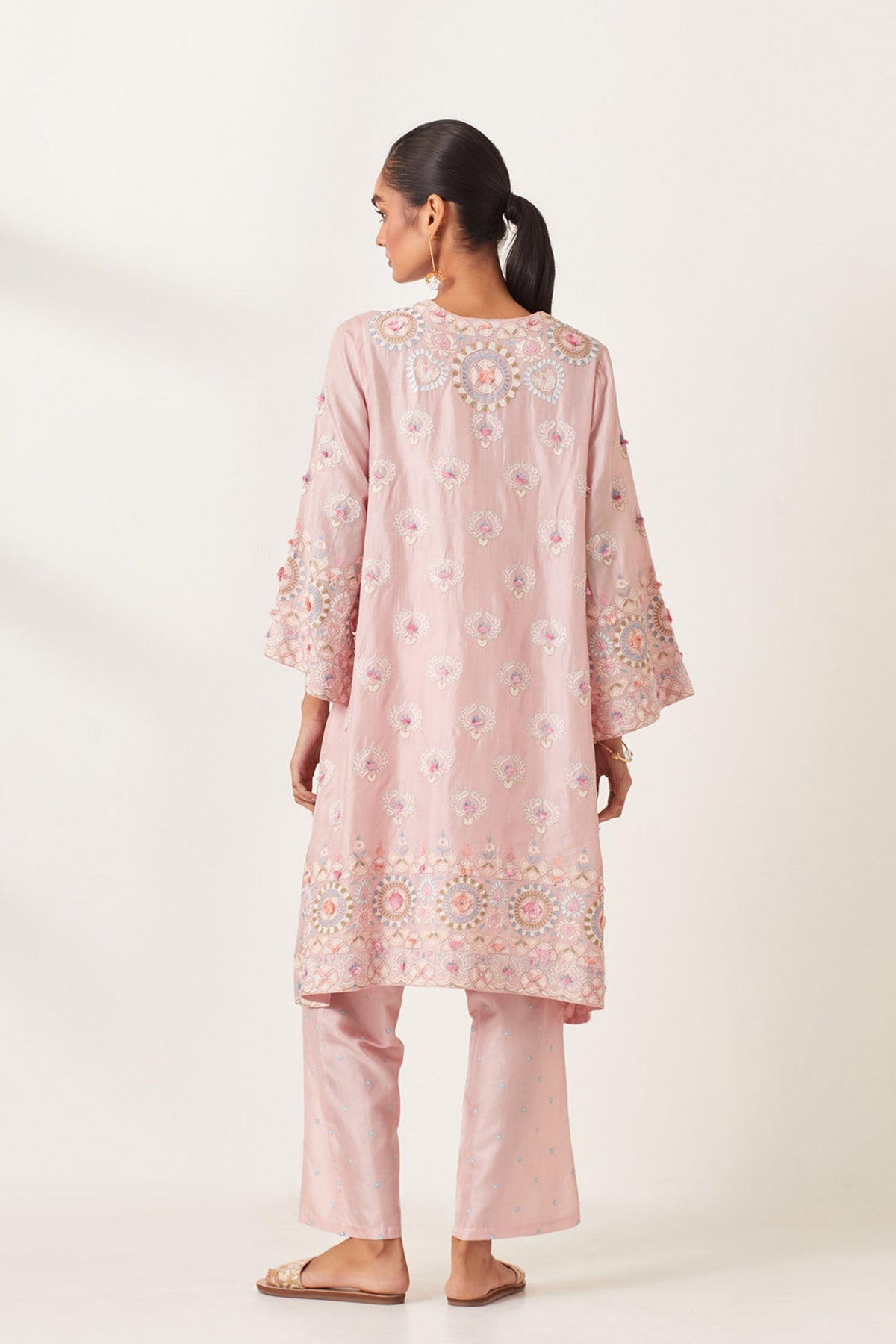 Pink Silk Straight Kurta Set