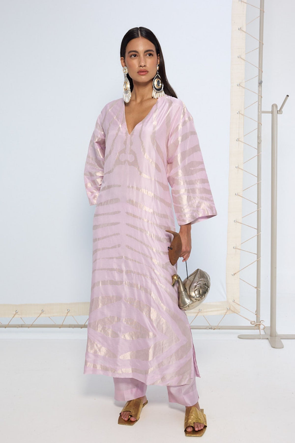 Handwoven Lavender Kurta Set