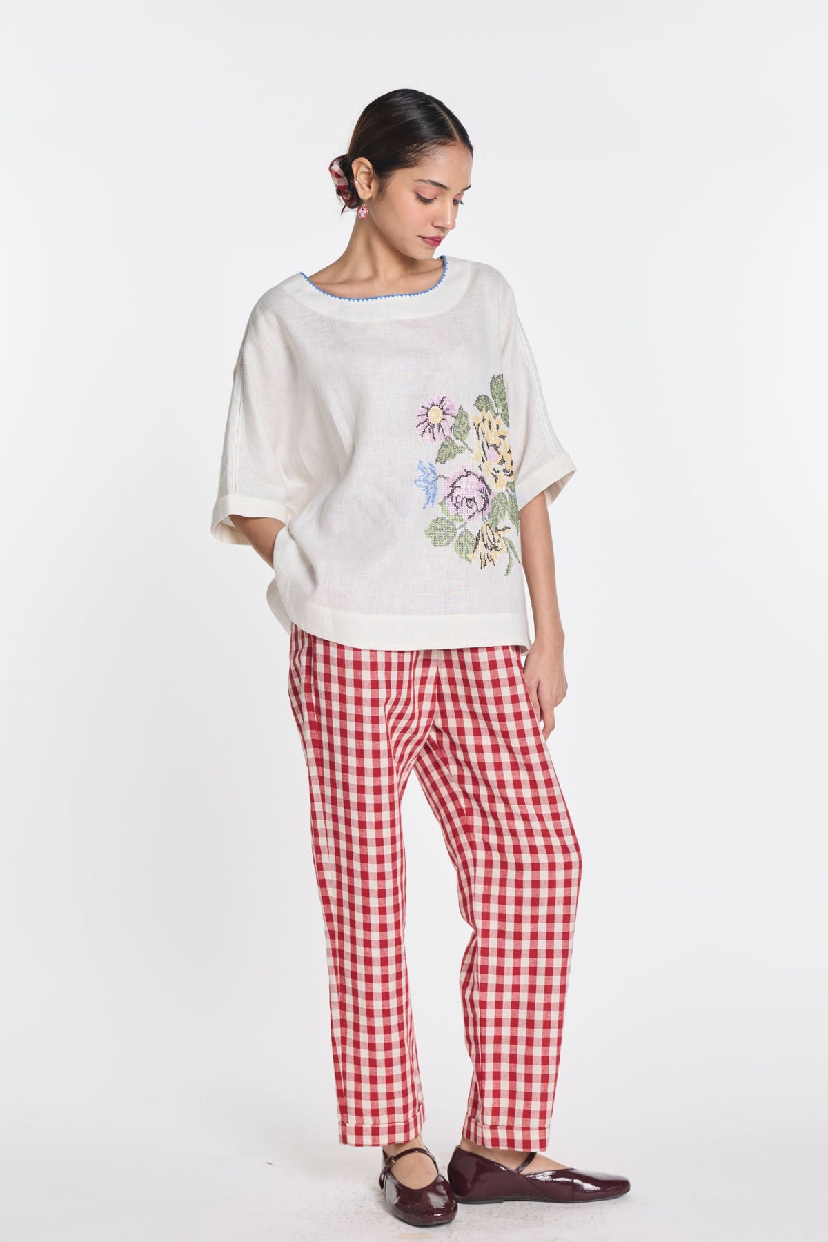 Pearl Embroidered Top