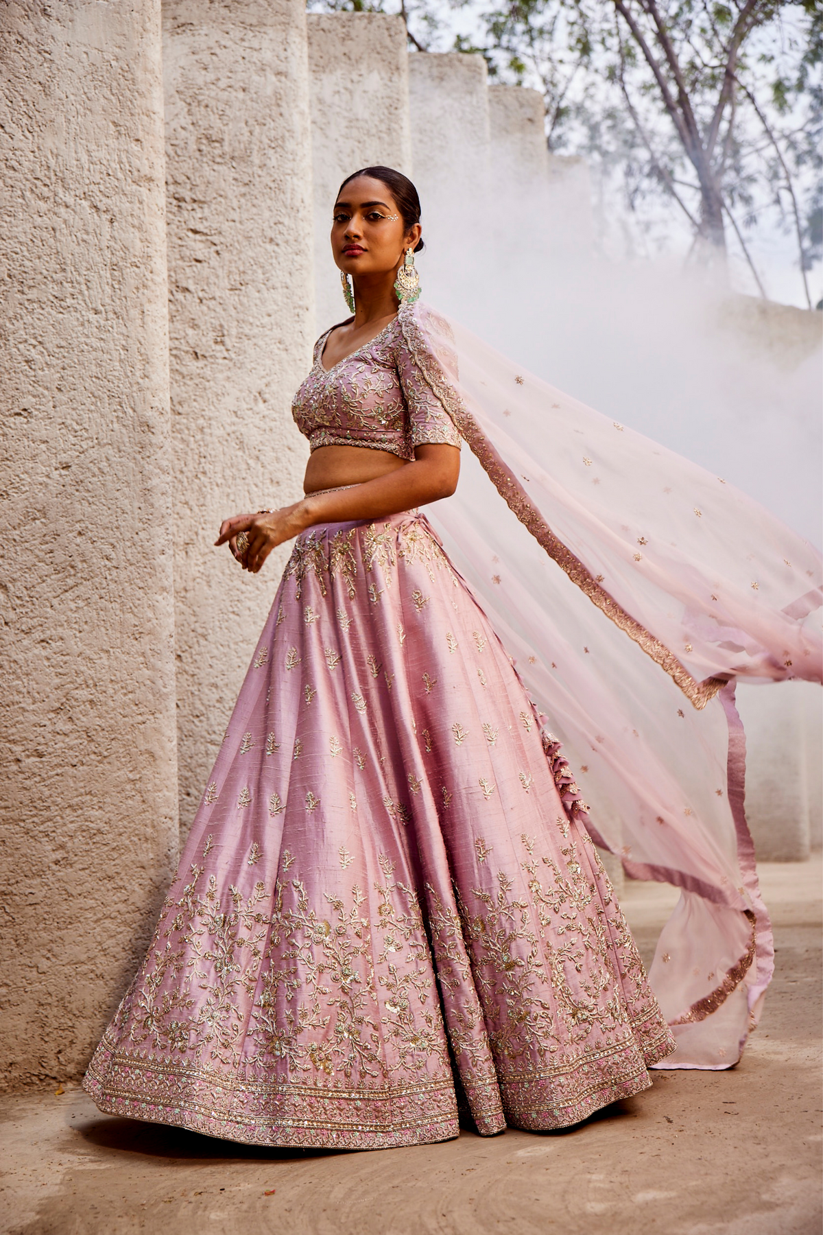 Lilac Creeper Booti Lehenga