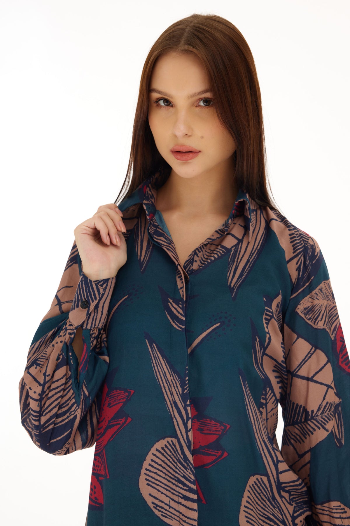 Blue and Red Long Shirt